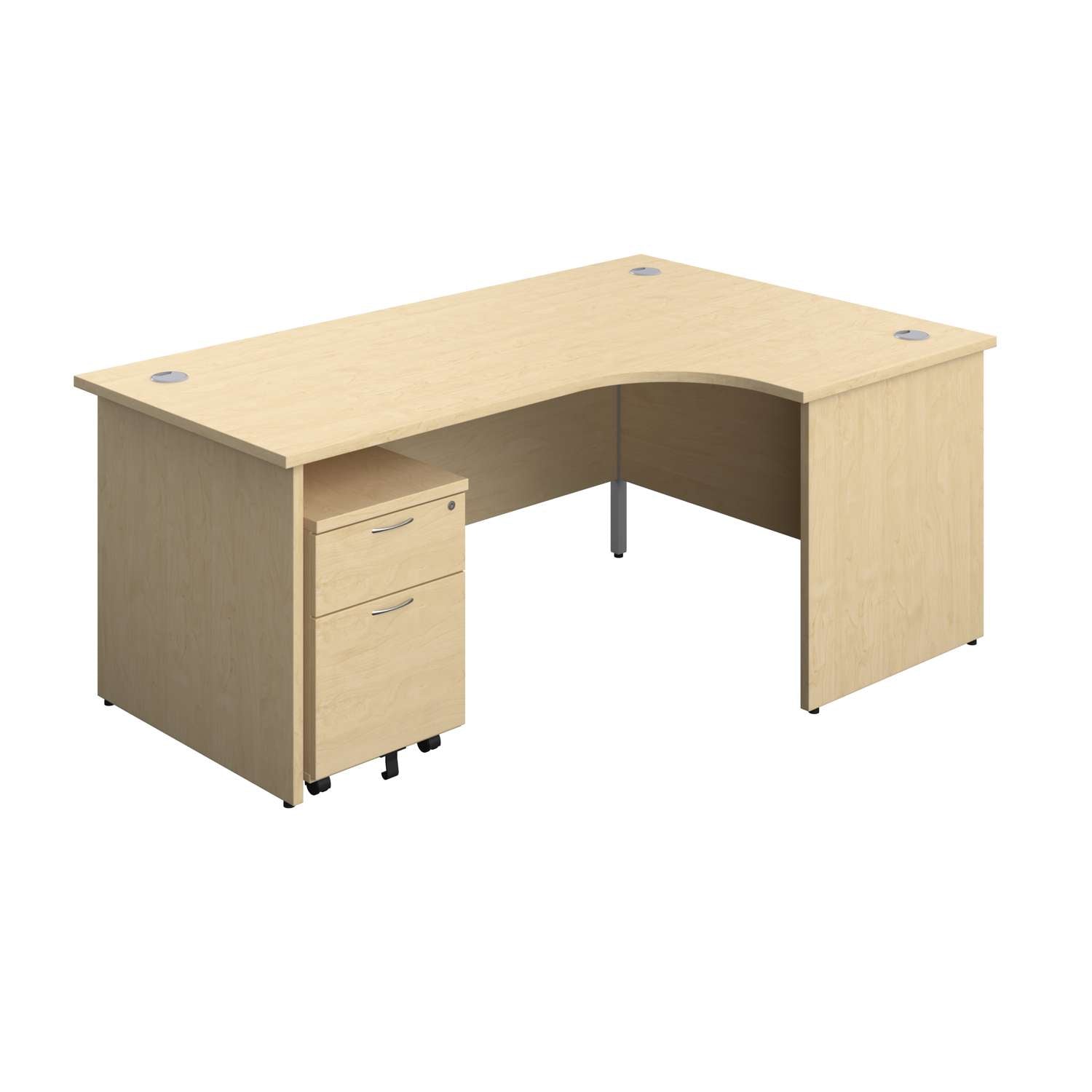 Panel Right Hand Radial Desk + 2 Drawer Mobile Pedestal Bundle (FSC)