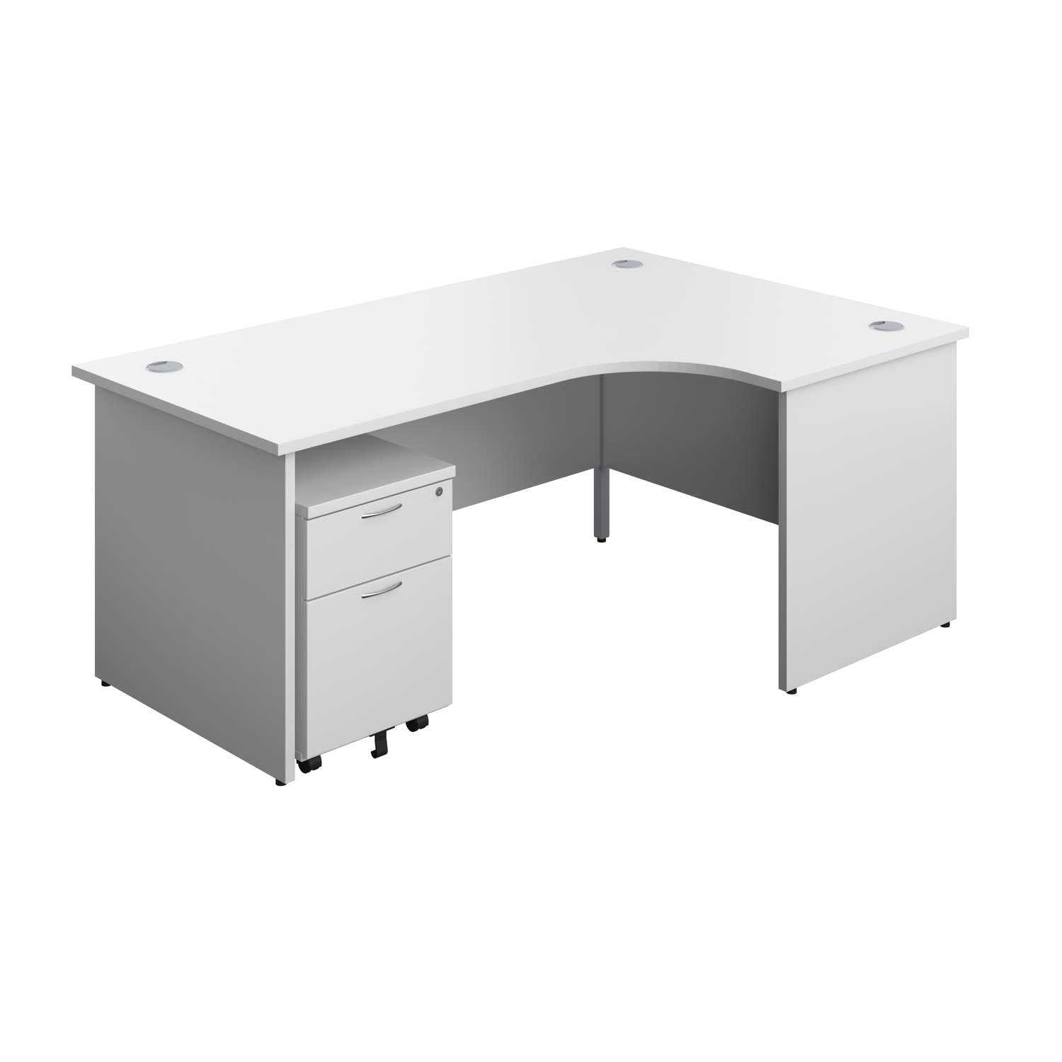 Panel Right Hand Radial Desk + 2 Drawer Mobile Pedestal Bundle (FSC)