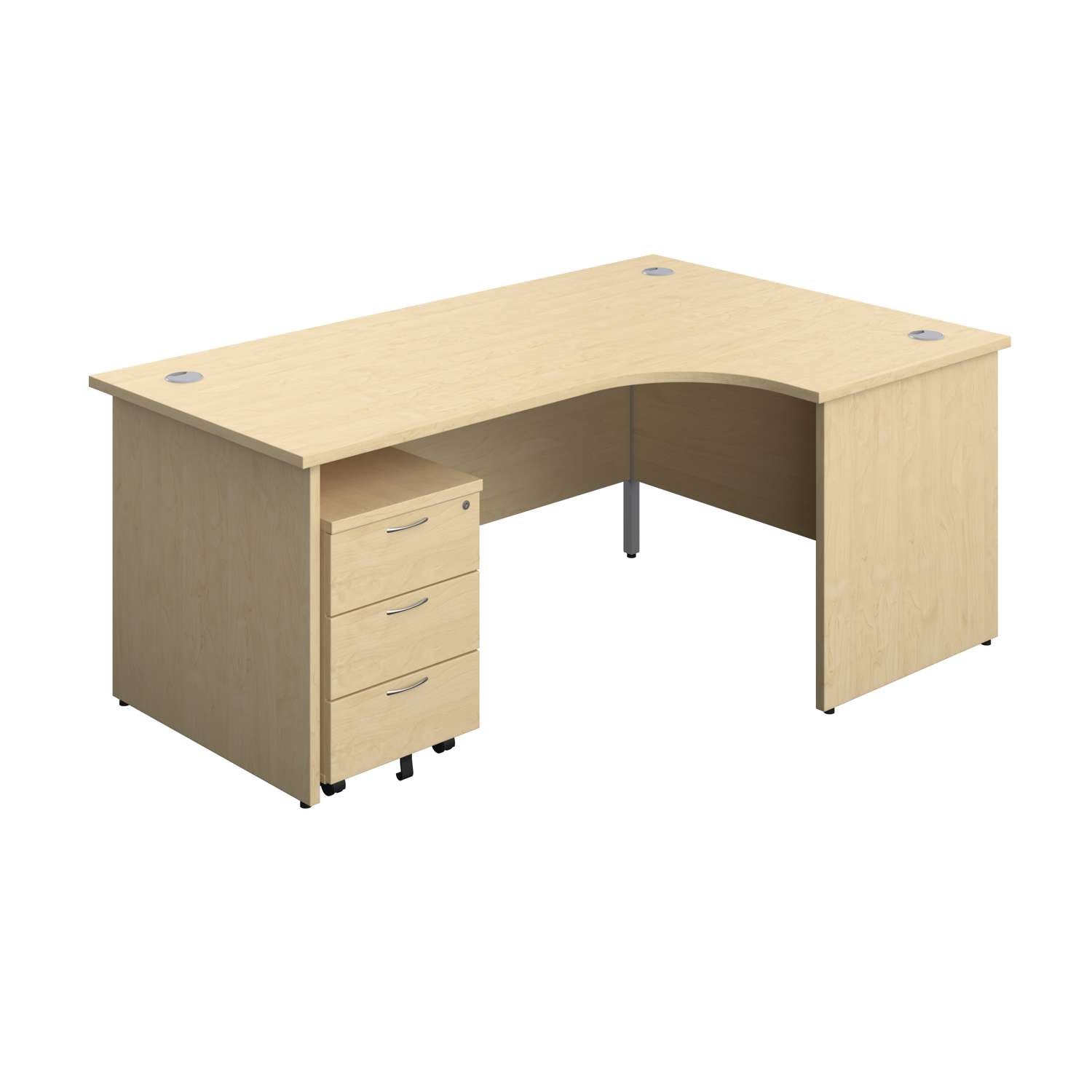 Panel Right Hand Radial Desk + 3 Drawer Mobile Pedestal Bundle (FSC)