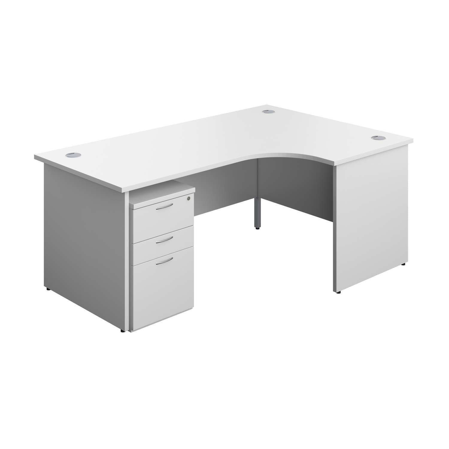 Panel Right Hand Radial Desk + 3 Drawer Under Desk Pedestal Bundle (FSC)