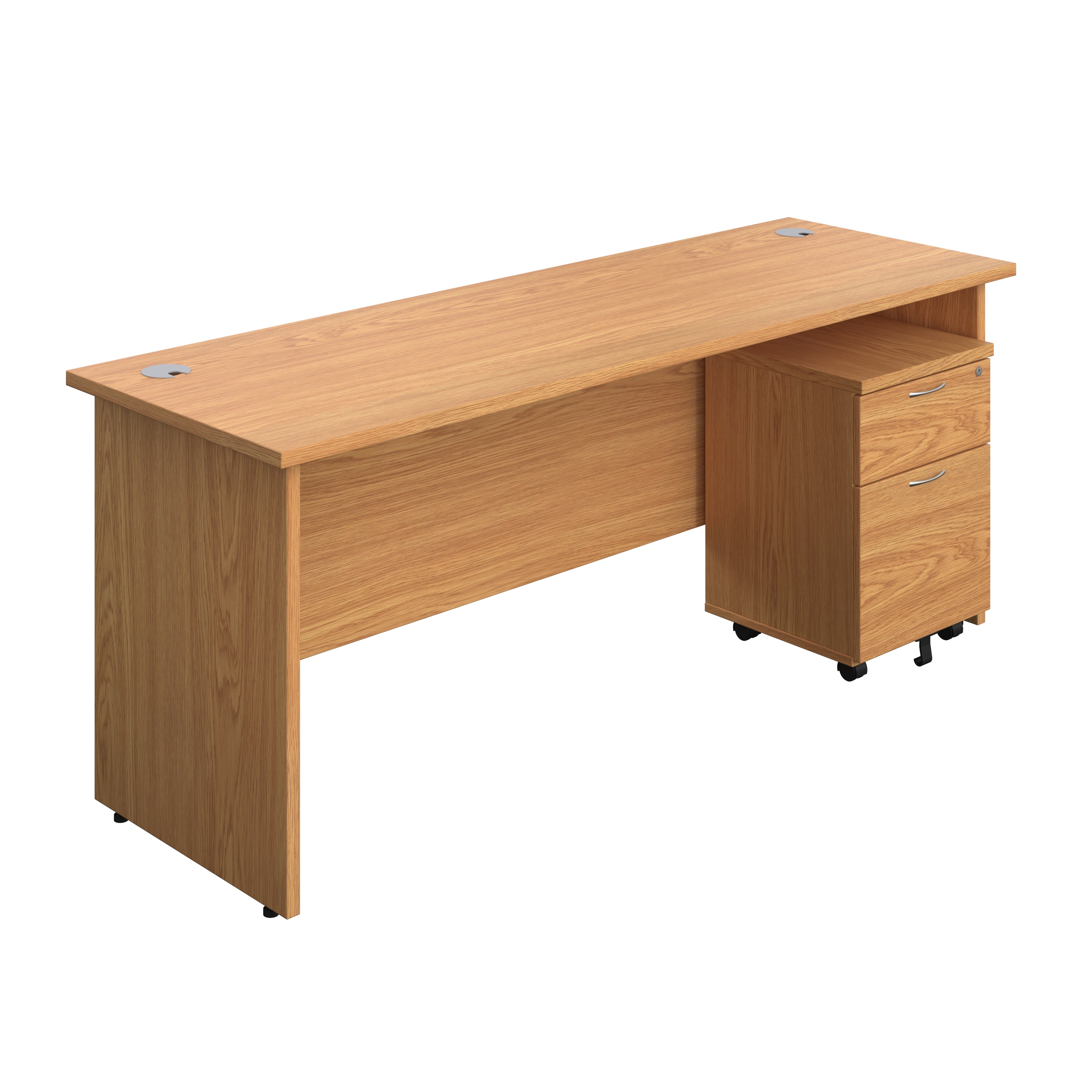 Panel Rectangular Desk + 2 Drawer Mobile Pedestal Bundle (FSC)