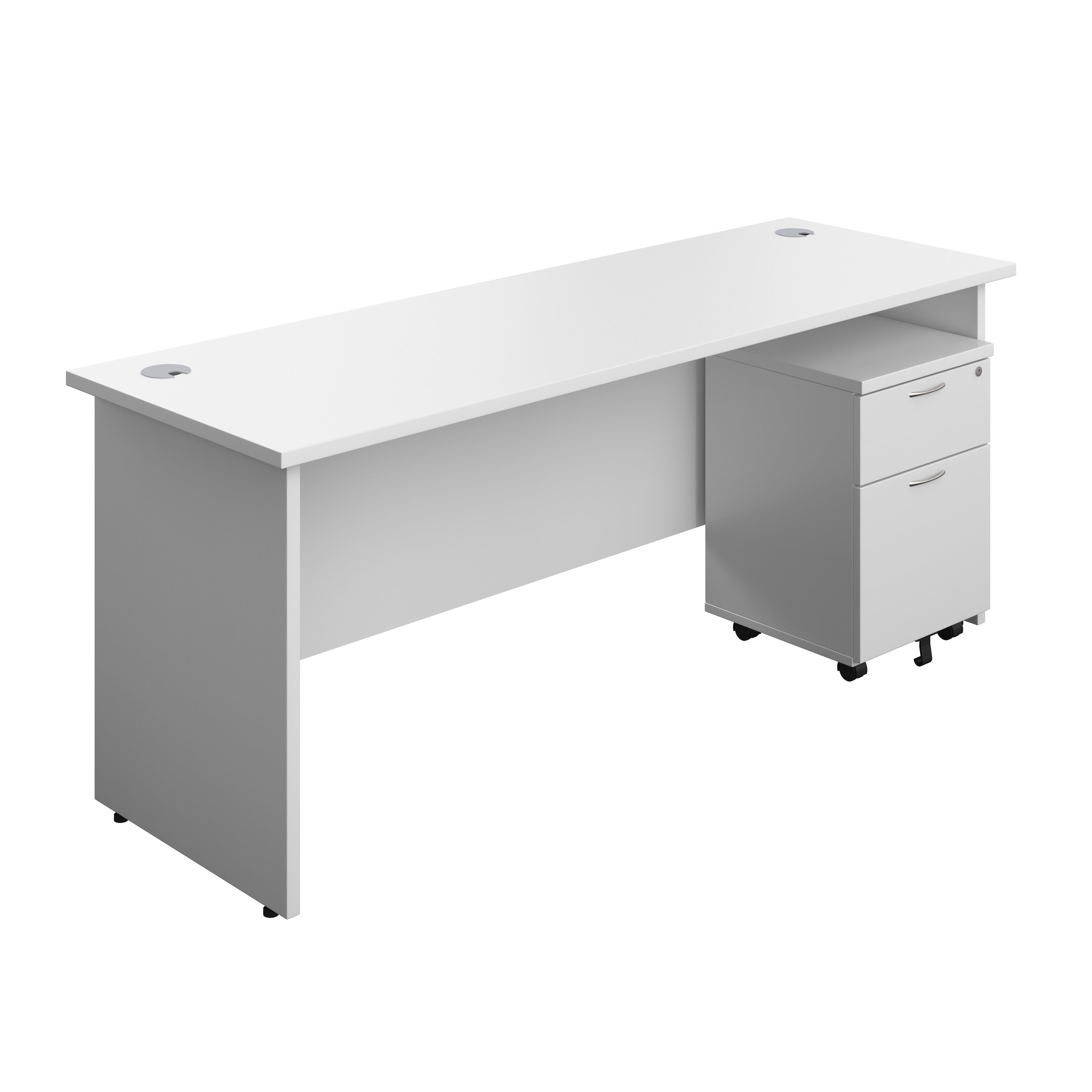 Panel Rectangular Desk + 2 Drawer Mobile Pedestal Bundle (FSC)