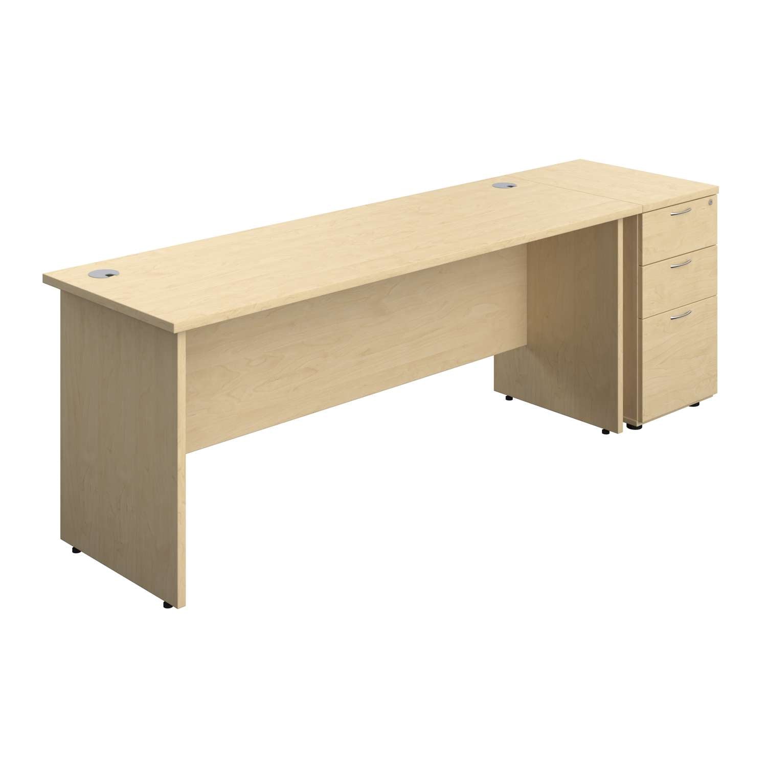 Panel Rectangular Desk + 3 Drawer Desk High Pedestal Bundle (FSC)