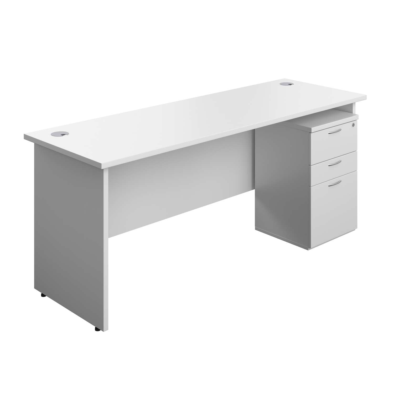 Panel Rectangular Desk + 3 Drawer High Mobile Pedestal Bundle (FSC)