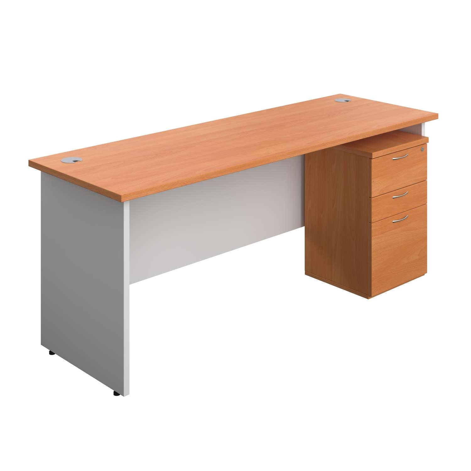 Panel Plus Rectangular Desk + 3 Drawer Under Desk Pedestal Bundle (FSC)