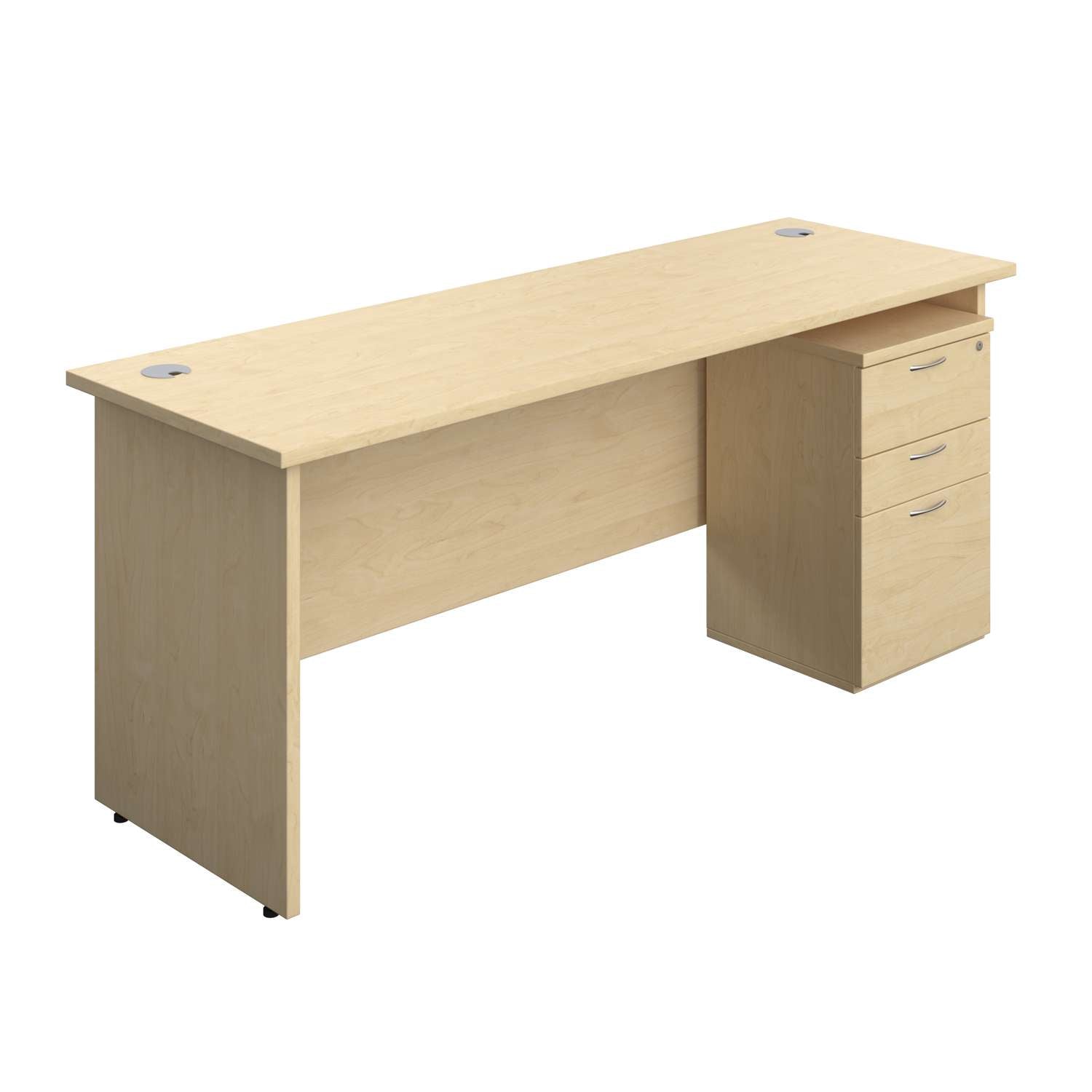 Panel Rectangular Desk + 3 Drawer Under Desk Pedestal Bundle (FSC)