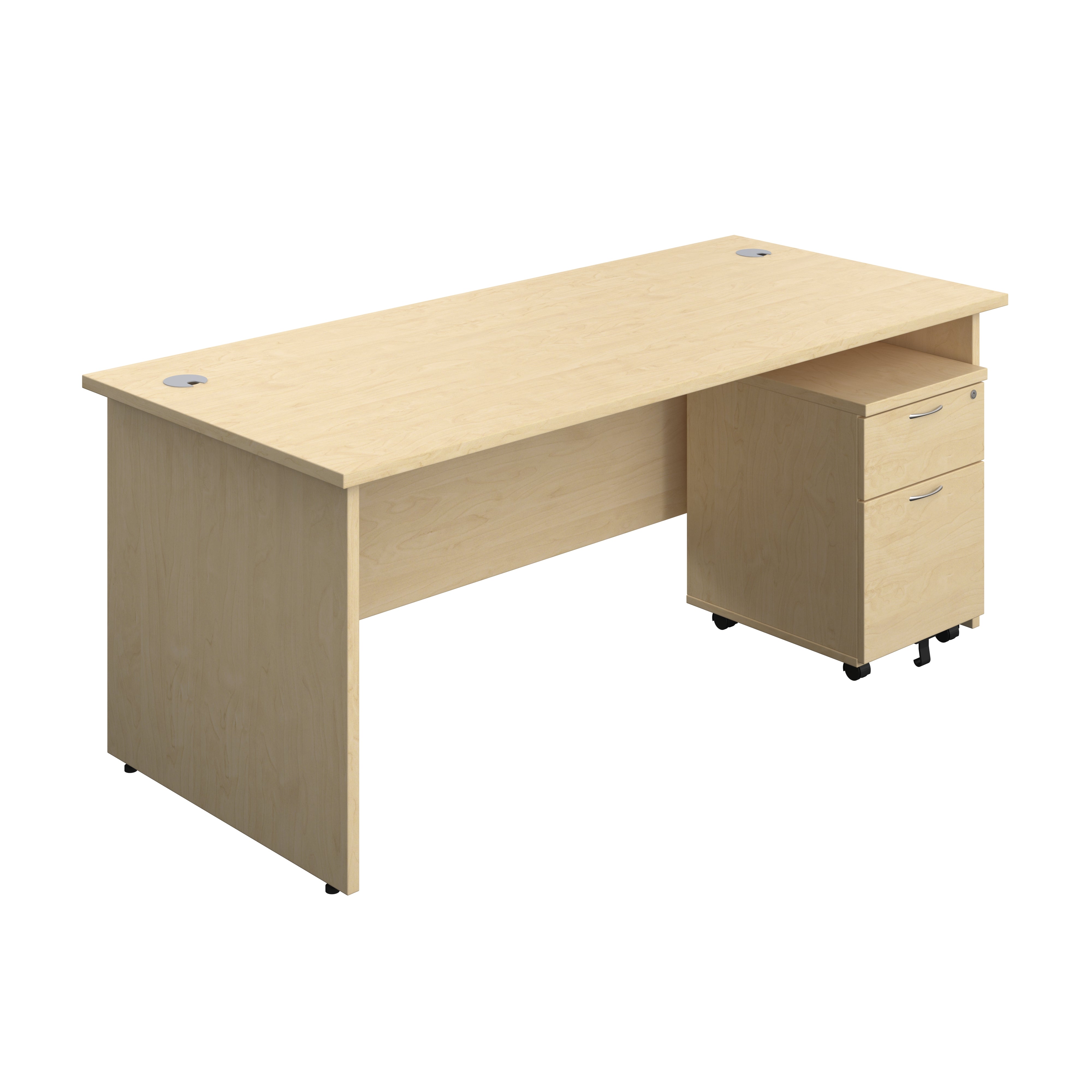 Panel Rectangular Desk + 2 Drawer Mobile Pedestal Bundle (FSC)