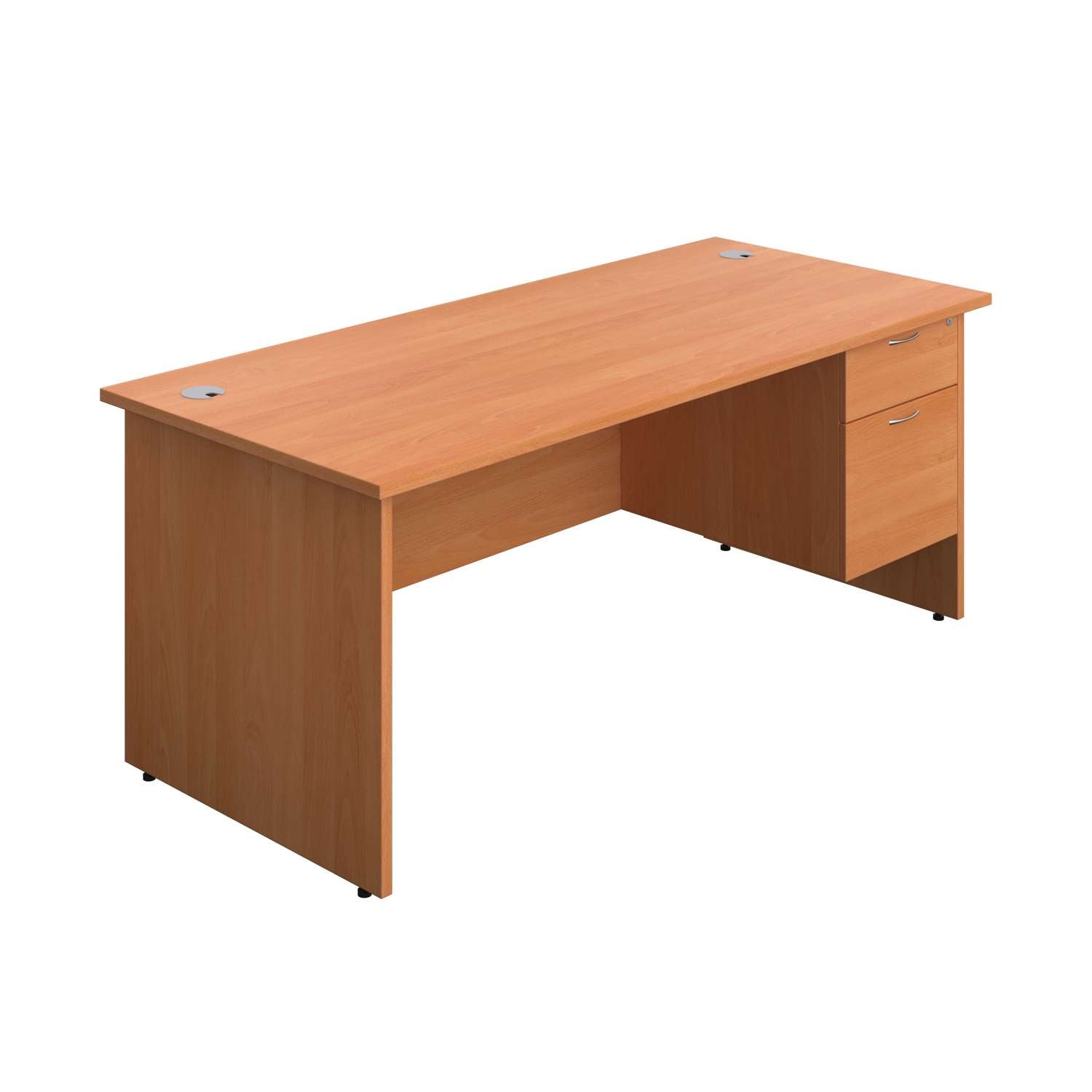 Panel Rectangular Desk + 2 Drawer Fixed Pedestal Bundle (FSC)