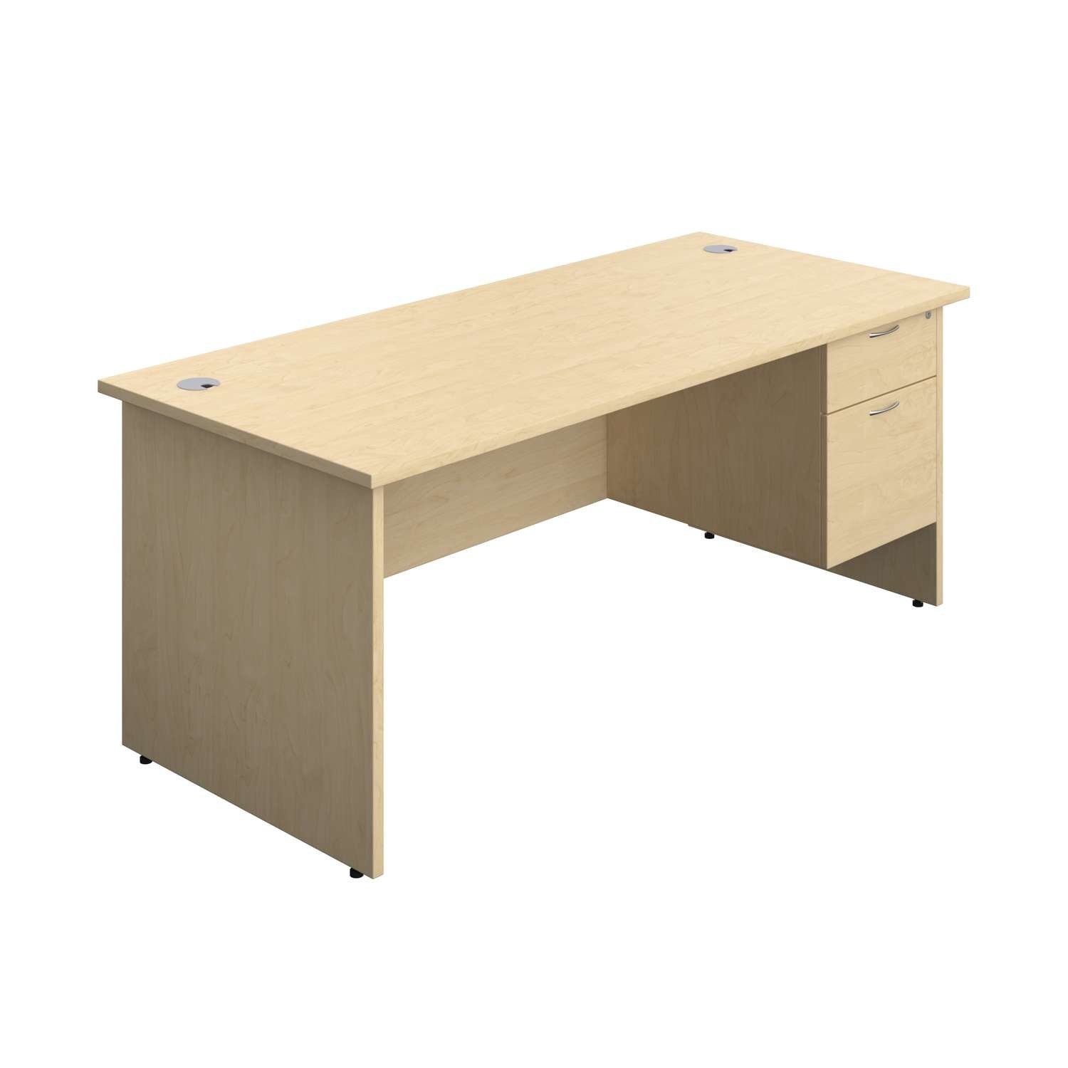 Panel Rectangular Desk + 2 Drawer Fixed Pedestal Bundle (FSC)