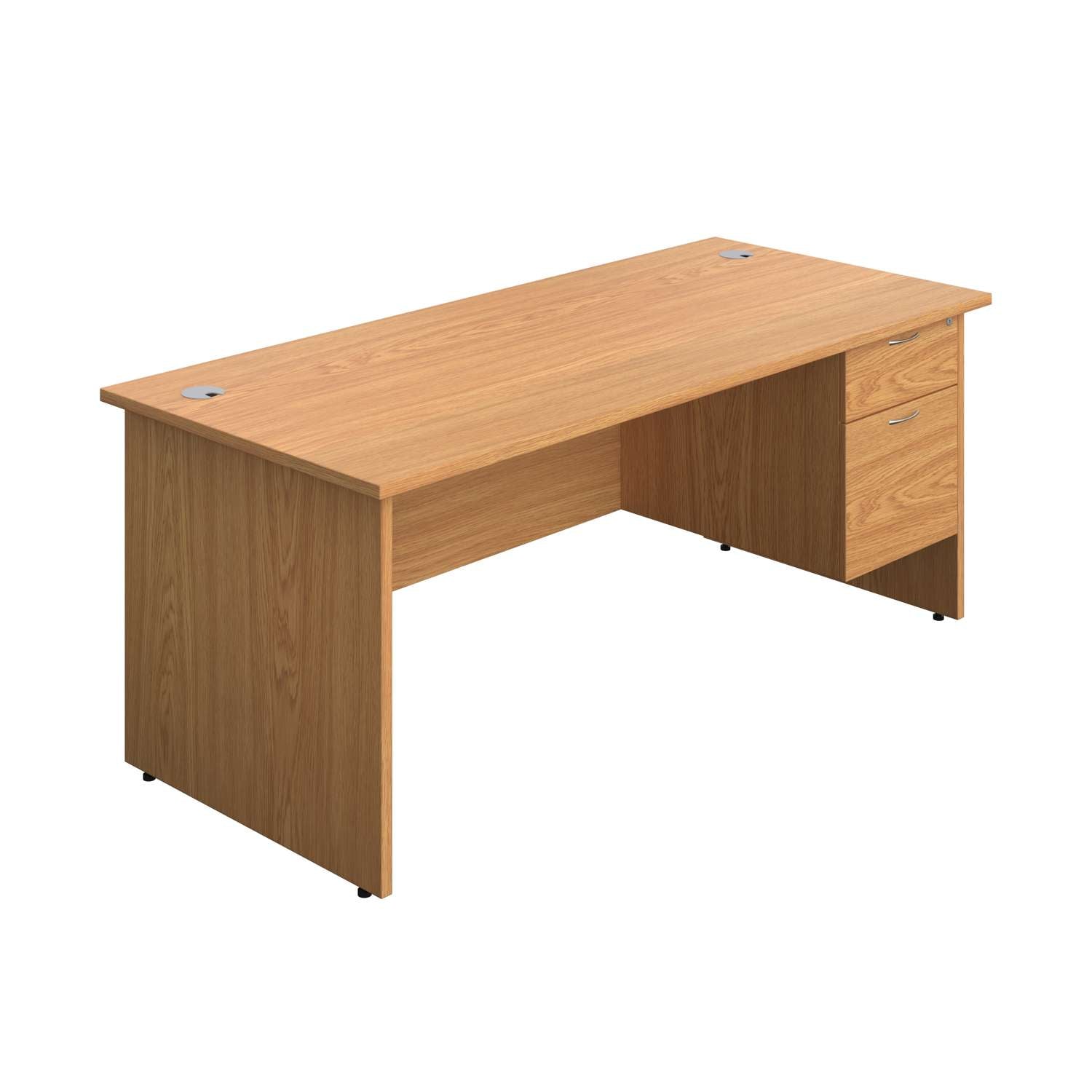 Panel Rectangular Desk + 2 Drawer Fixed Pedestal Bundle (FSC)