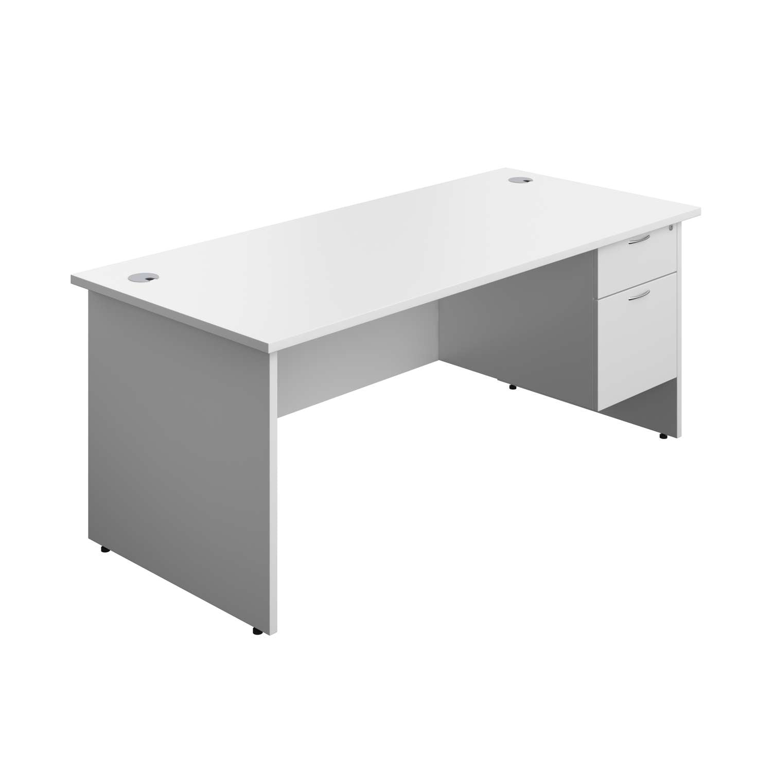 Panel Rectangular Desk + 2 Drawer Fixed Pedestal Bundle (FSC)