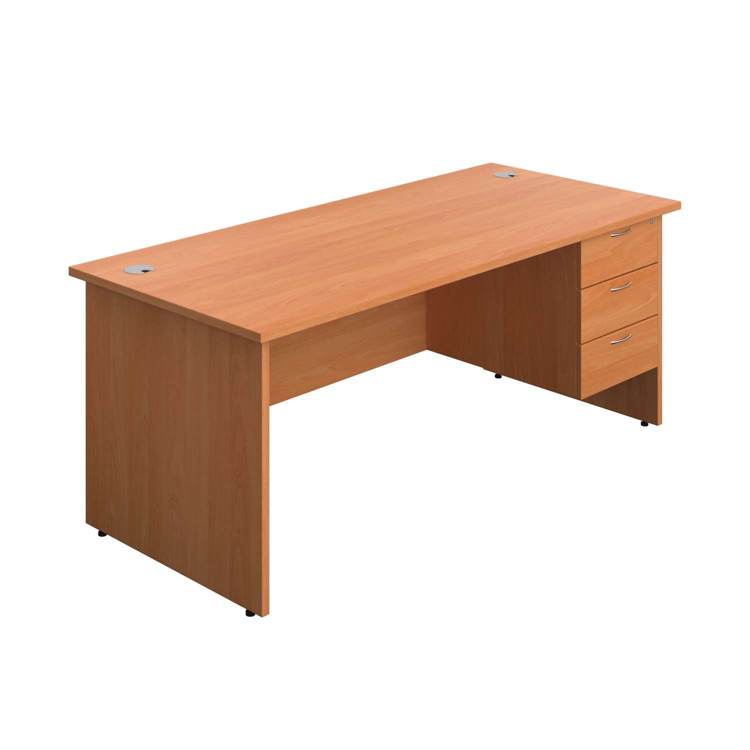 Panel Rectangular Desk + 3 Drawer Fixed Pedestal Bundle (FSC)