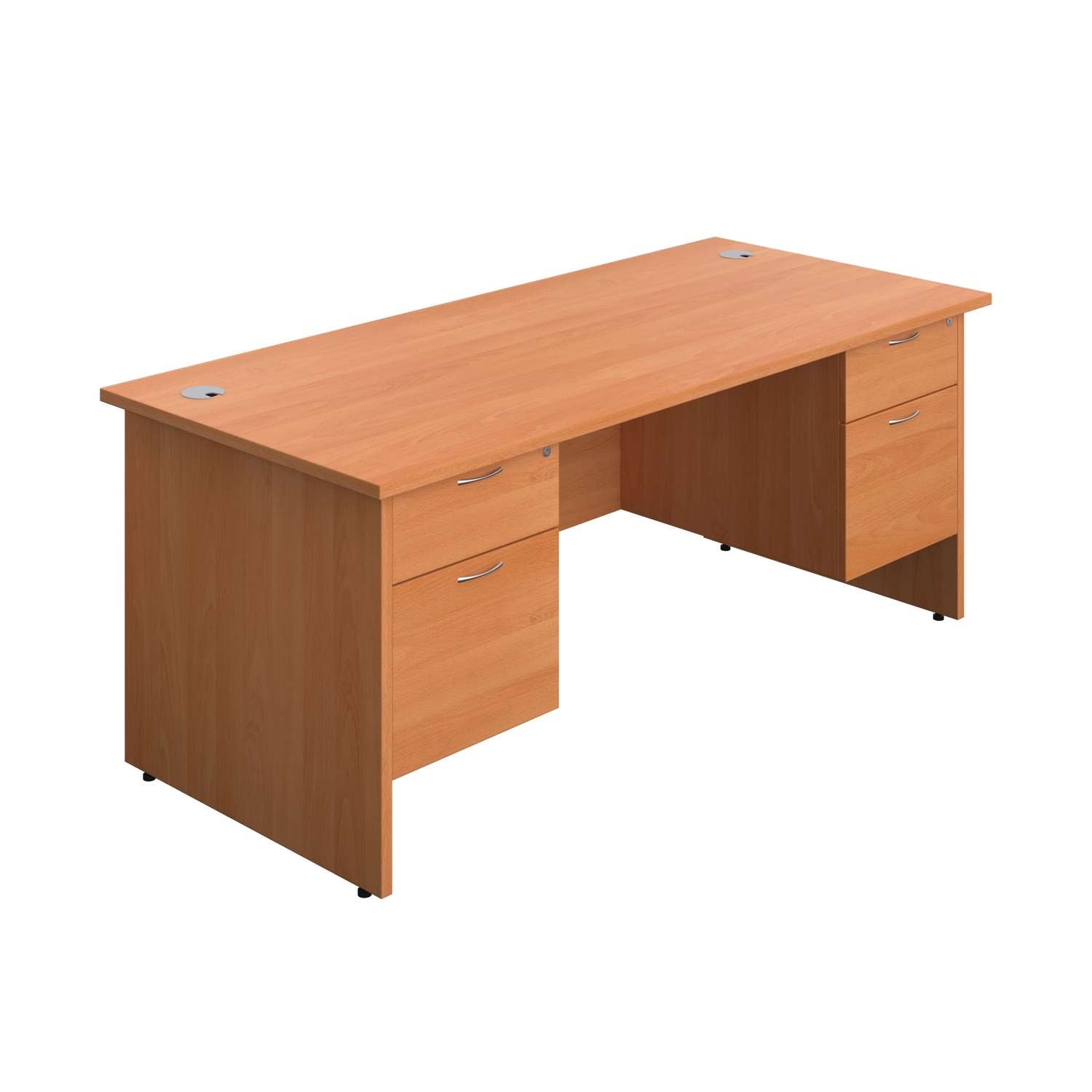 Panel Rectangular Desk + 2 X 2 Drawer Fixed Pedestal Bundle (FSC)