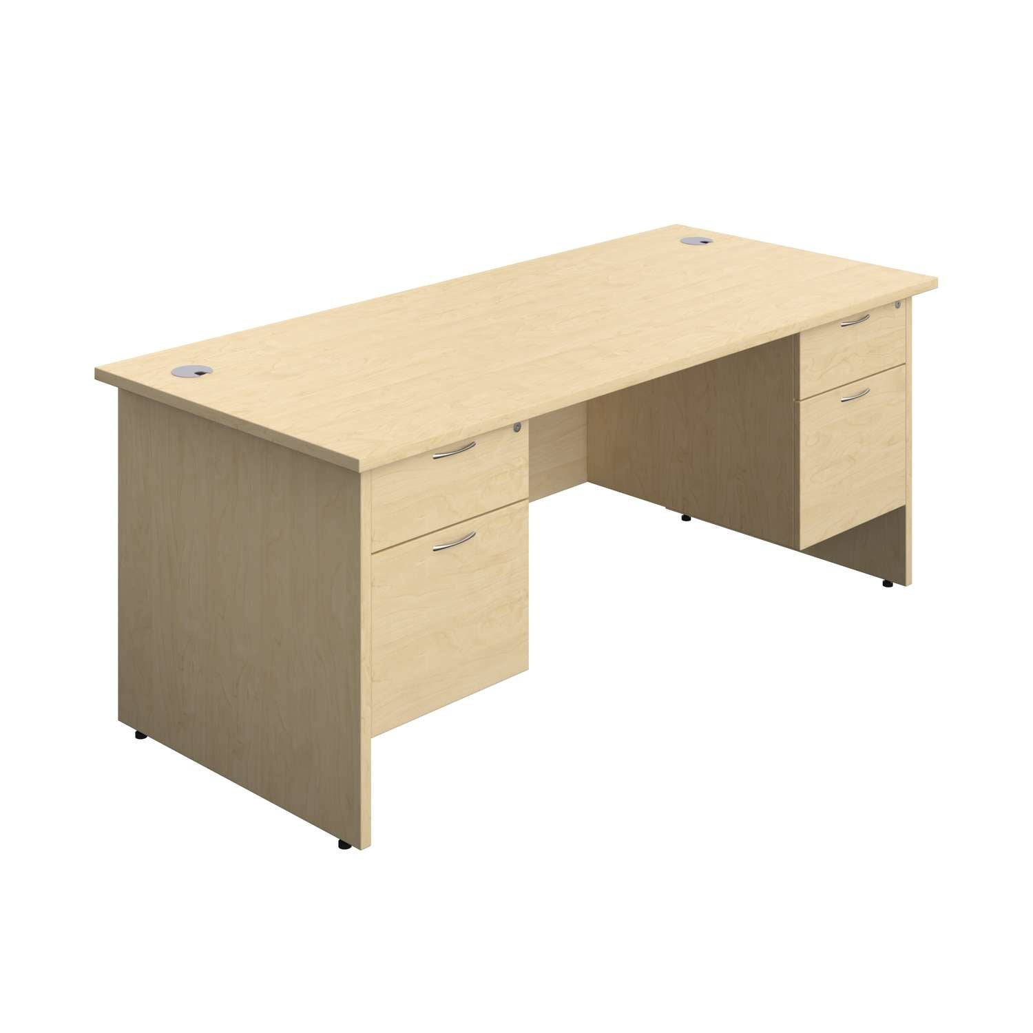 Panel Rectangular Desk + 2 X 2 Drawer Fixed Pedestal Bundle (FSC)