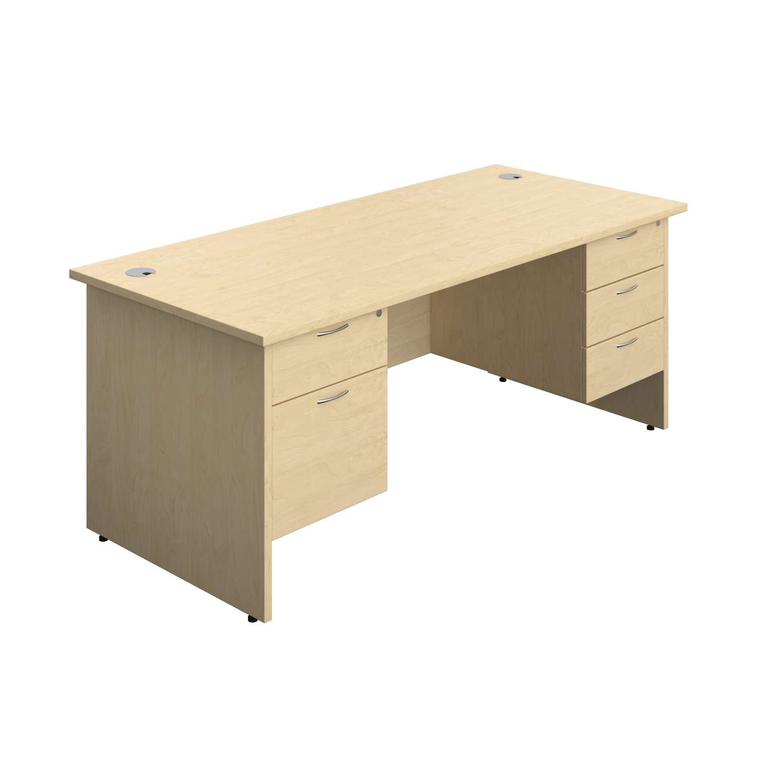 Panel Rectangular Desk + 2 & 3 Drawer Fixed Pedestal Bundle (FSC)