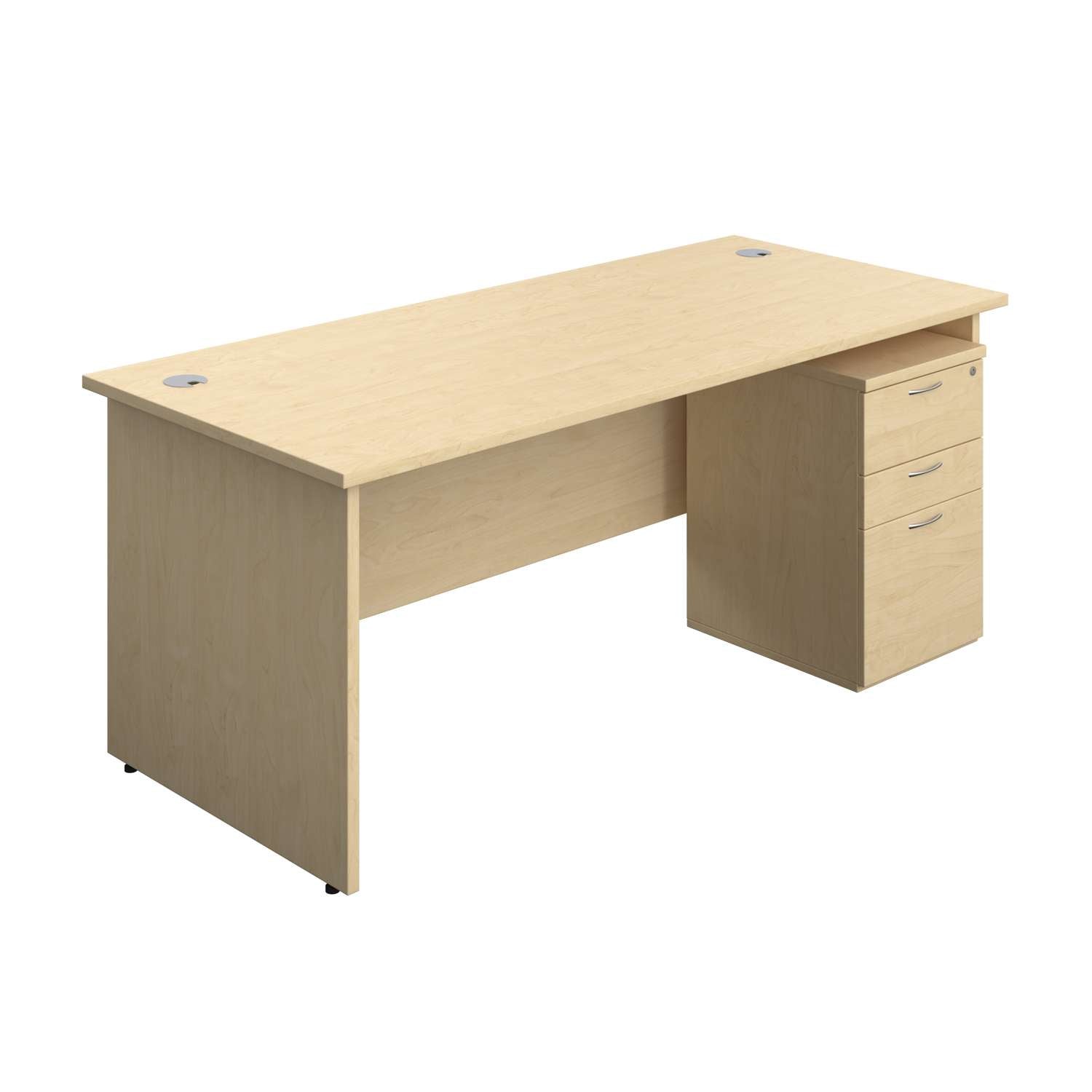 Panel Rectangular Desk + 3 Drawer High Mobile Pedestal Bundle (FSC)