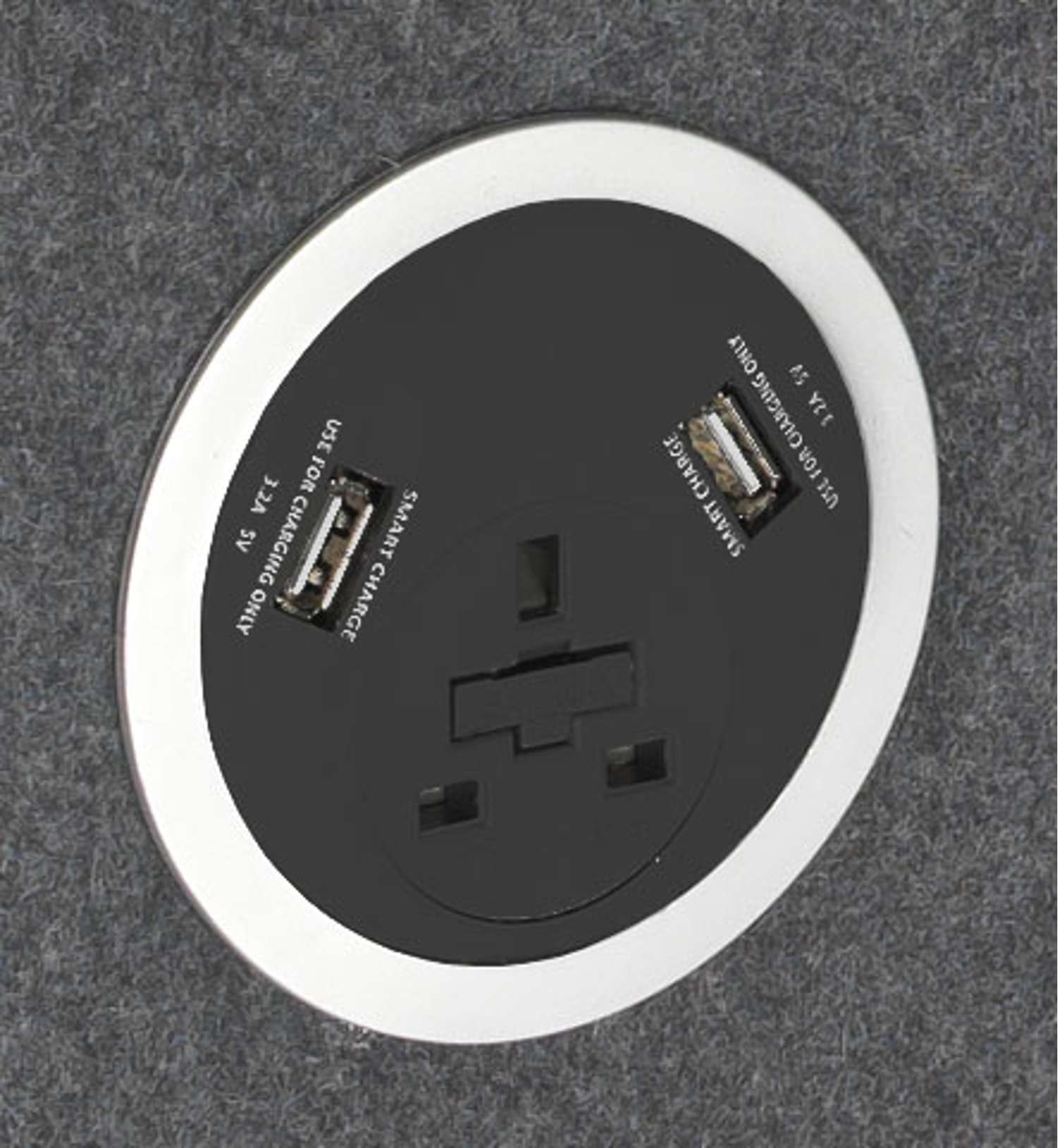 Power Module with 1 x UK Socket and 2 x Smart Charge