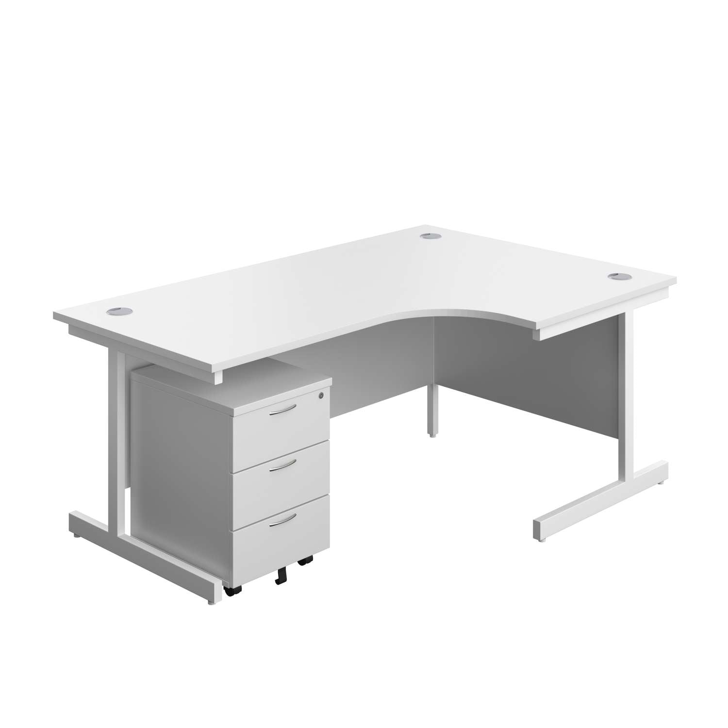 Single Upright Right Hand Radial Desk + Mobile 3 Drawer Pedestal (FSC)