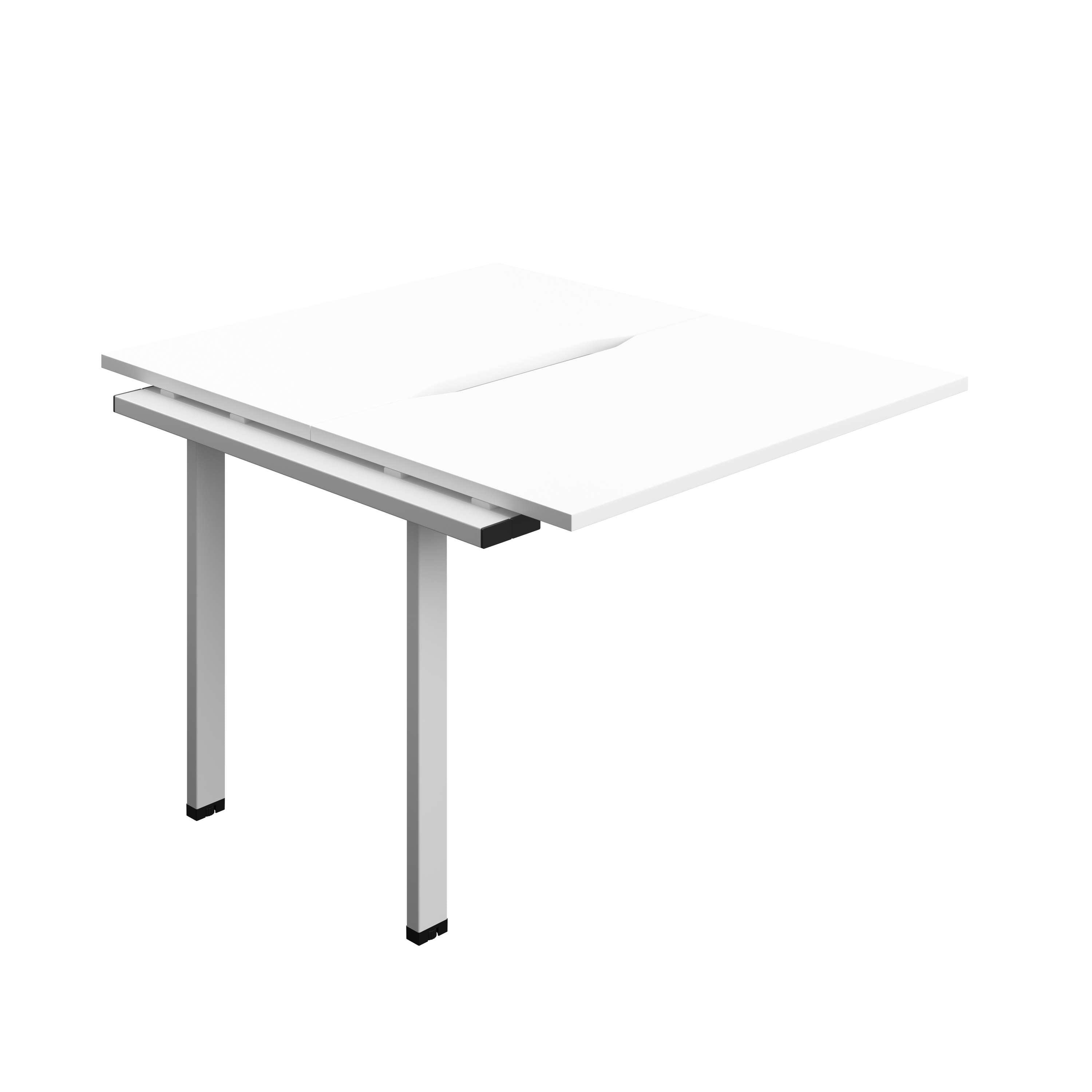 Synergy Bench Extension with Cut Out: 2 Person (FSC) : 1000 | 700 | White/Silver