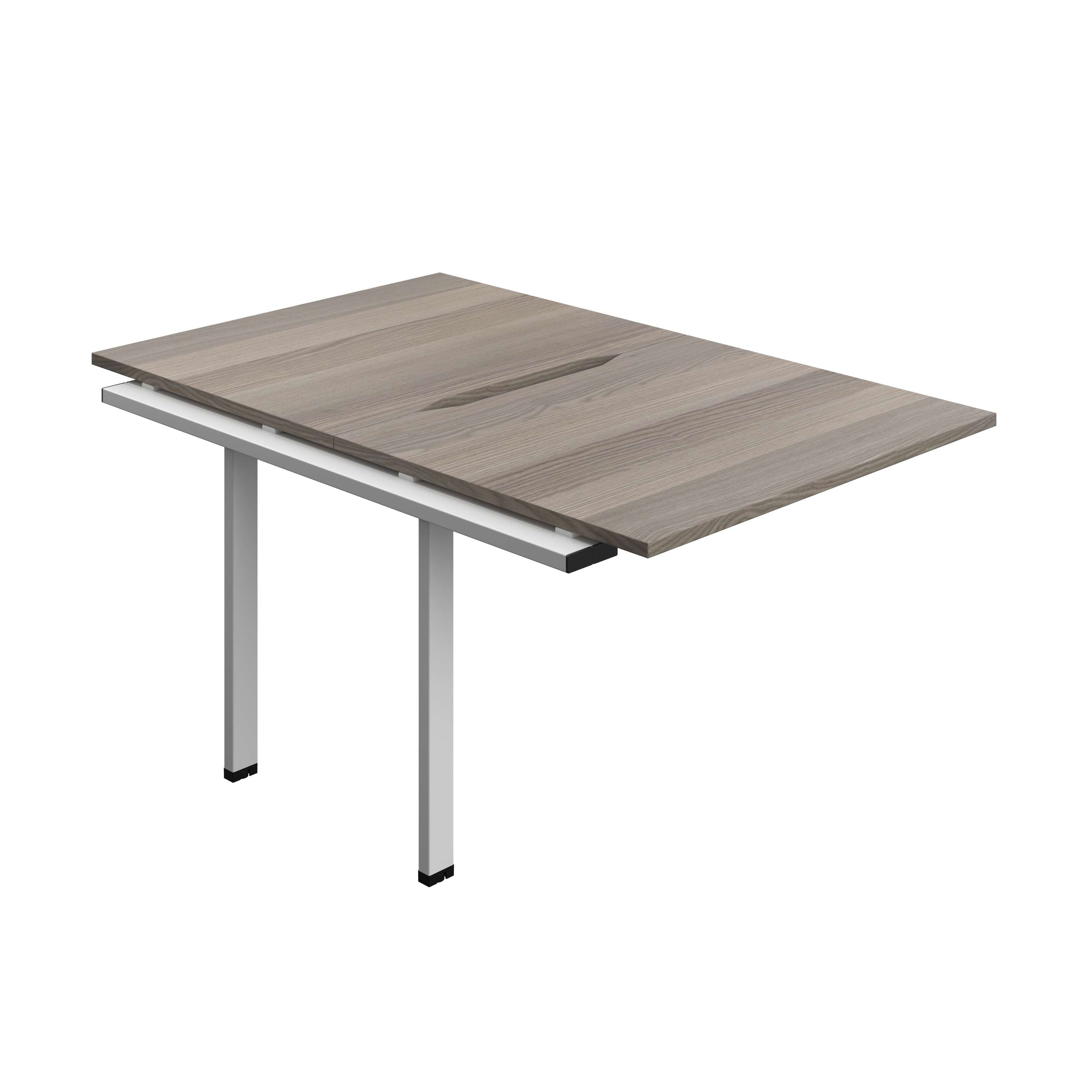 Synergy Bench Extension with Cut Out: 2 Person (FSC) : 1000 | 800 | Grey Oak/Silver
