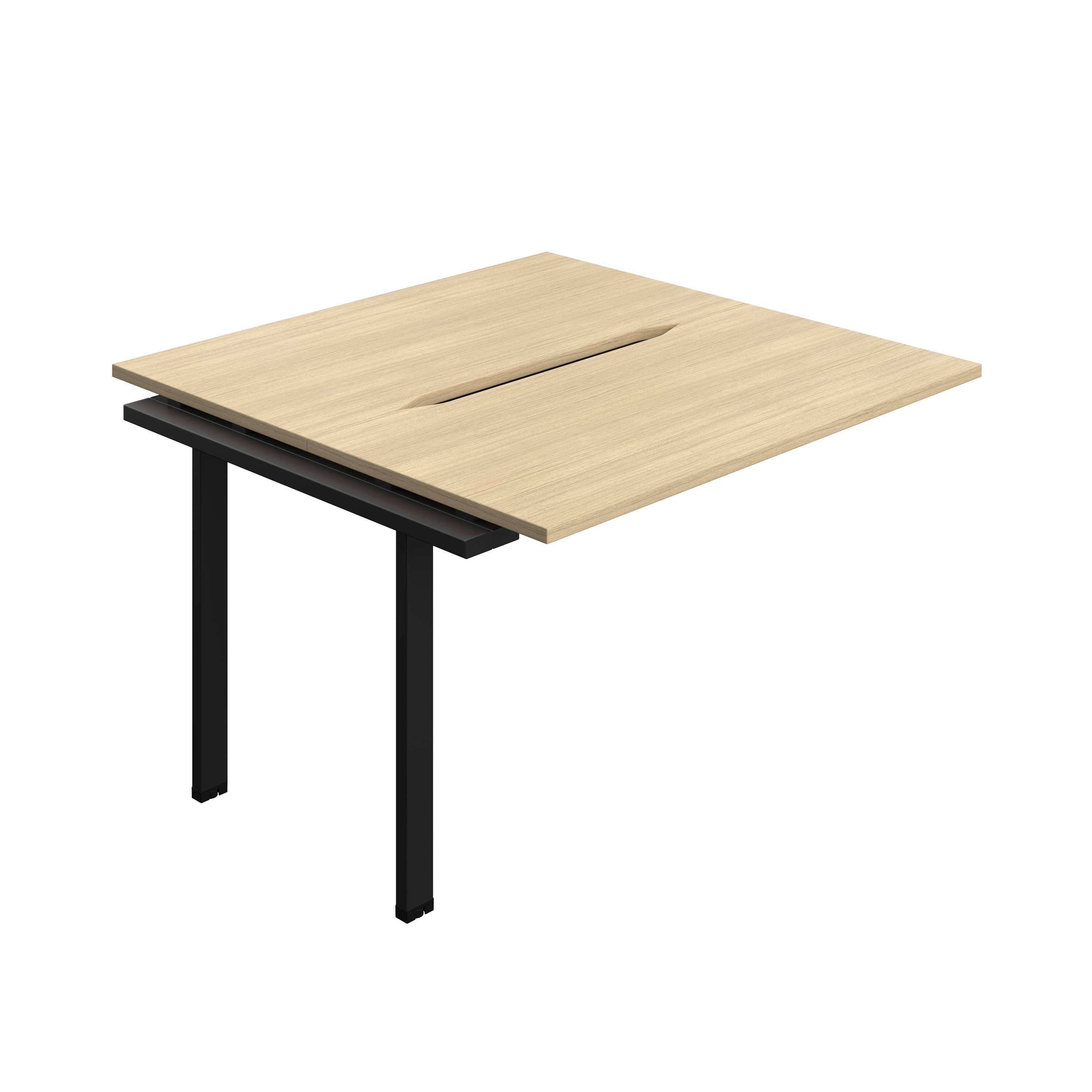 Synergy Bench Extension with Cut Out: 2 Person (FSC) : 1200 | 600 | Nova Oak/Black