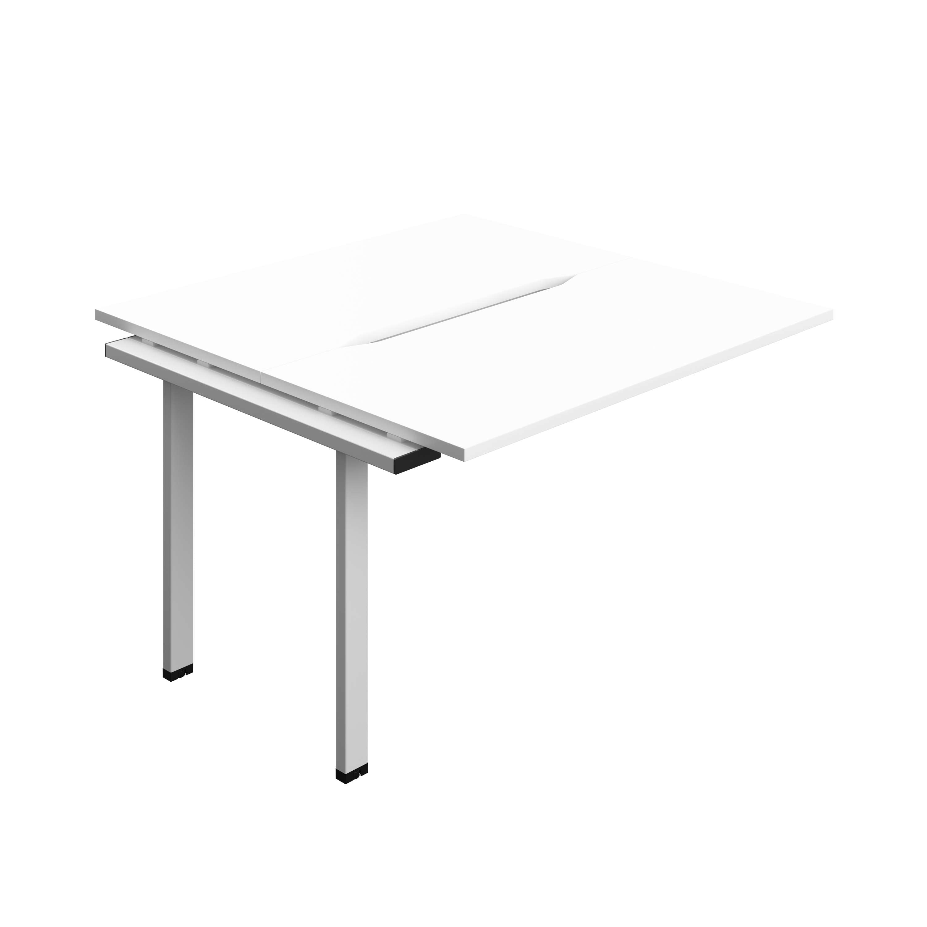 Synergy Bench Extension with Cut Out: 2 Person (FSC) : 1200 | 600 | White/Silver