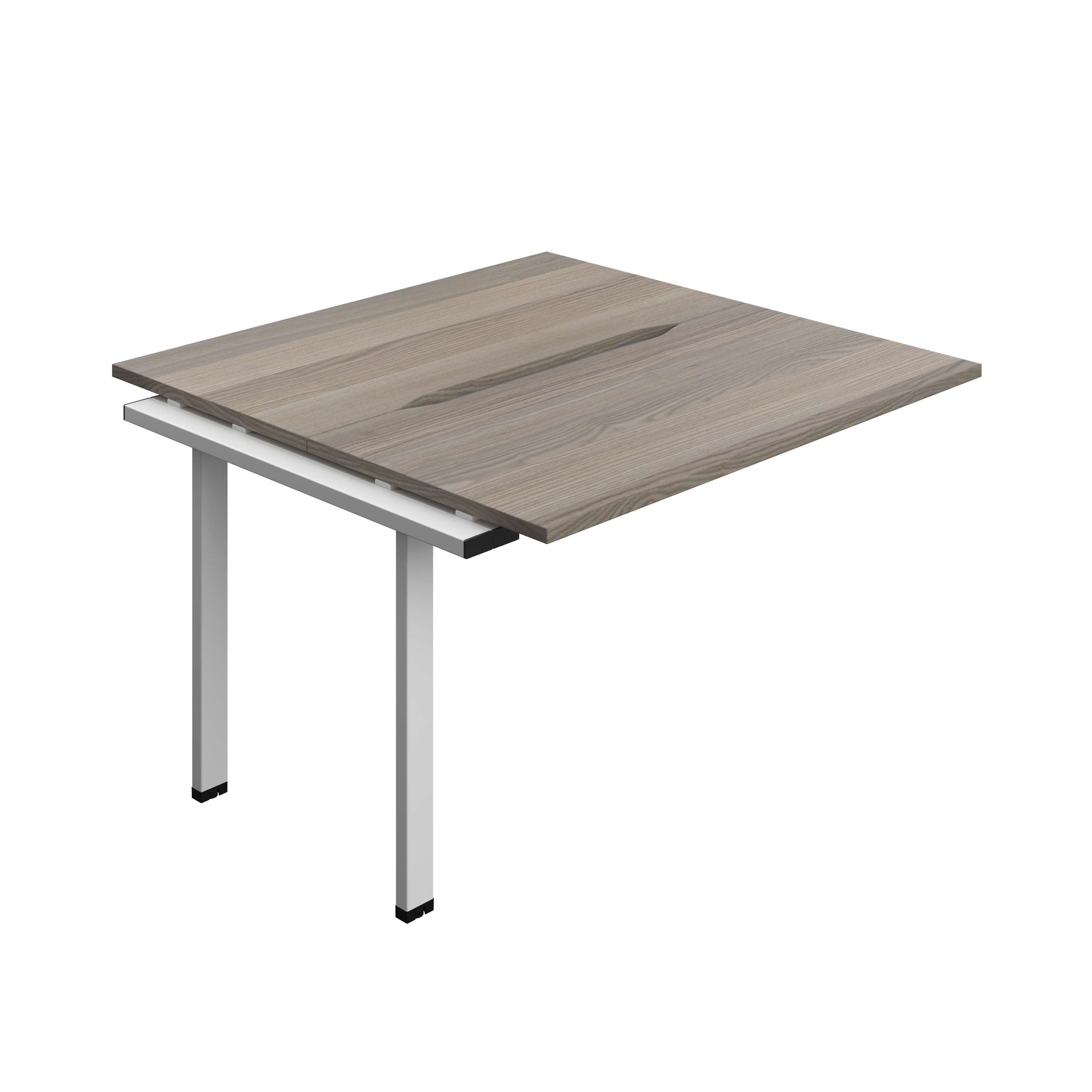 Synergy Bench Extension with Cut Out: 2 Person (FSC) : 1200 | 700 | Grey Oak/Silver