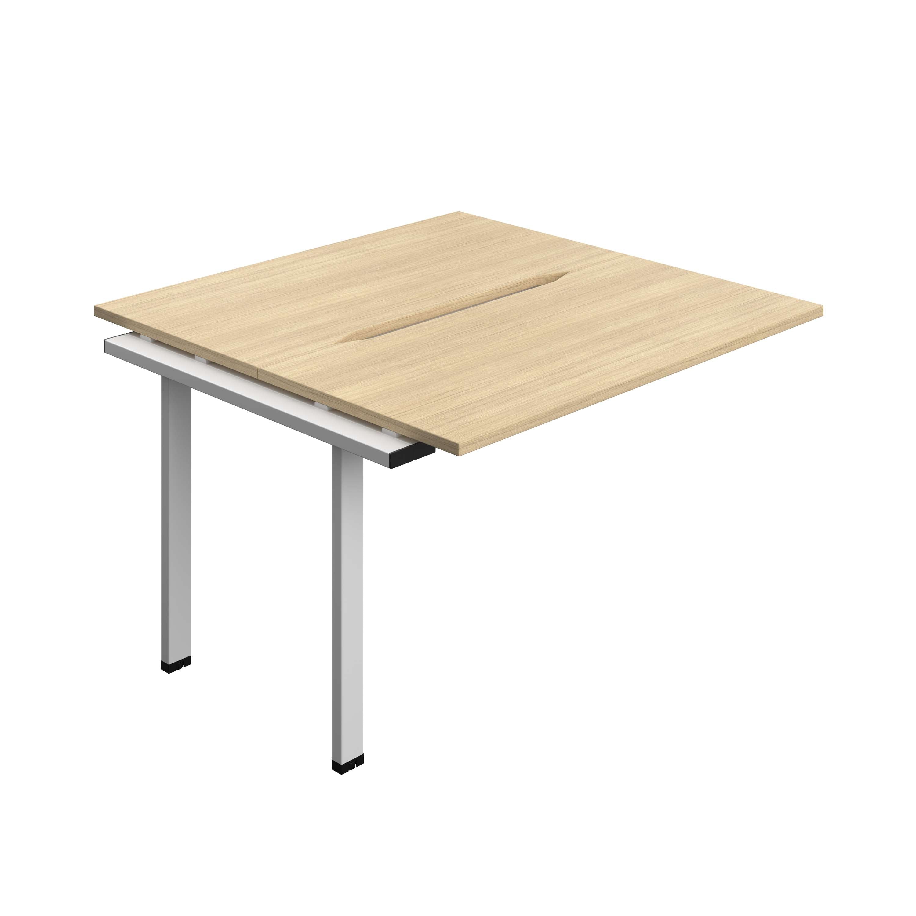 Synergy Bench Extension with Cut Out: 2 Person (FSC) : 1200 | 700 | Nova Oak/Silver