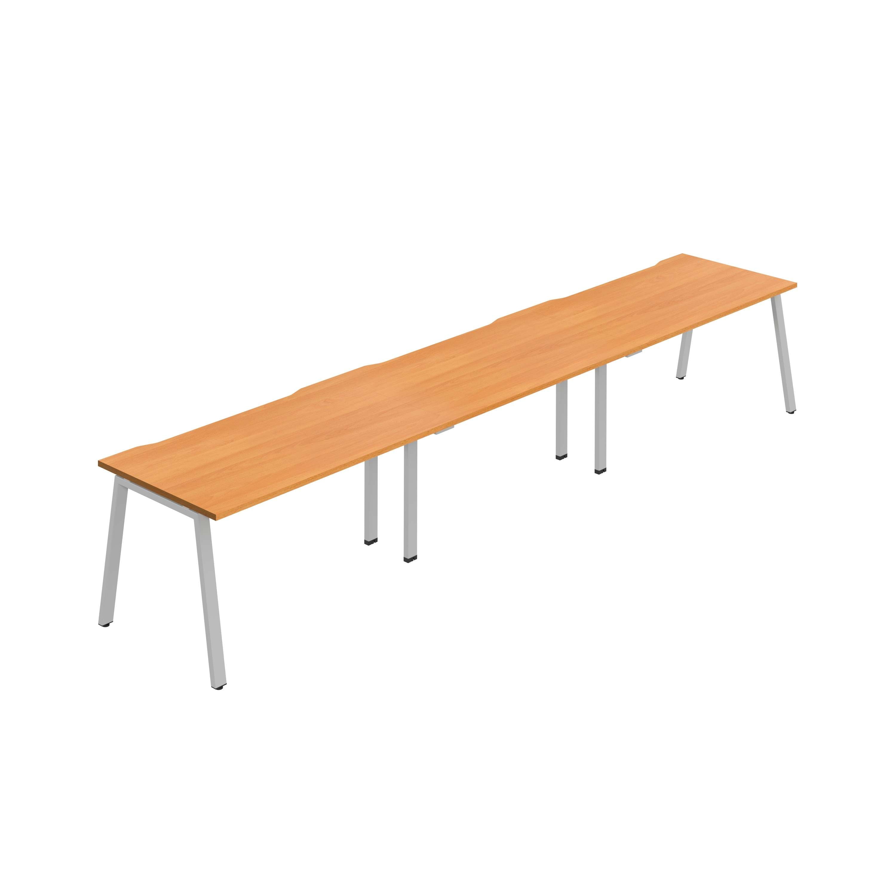 Synergy 3SP Bench Desk|1200X800mm|A-Frame|Beech/Silver