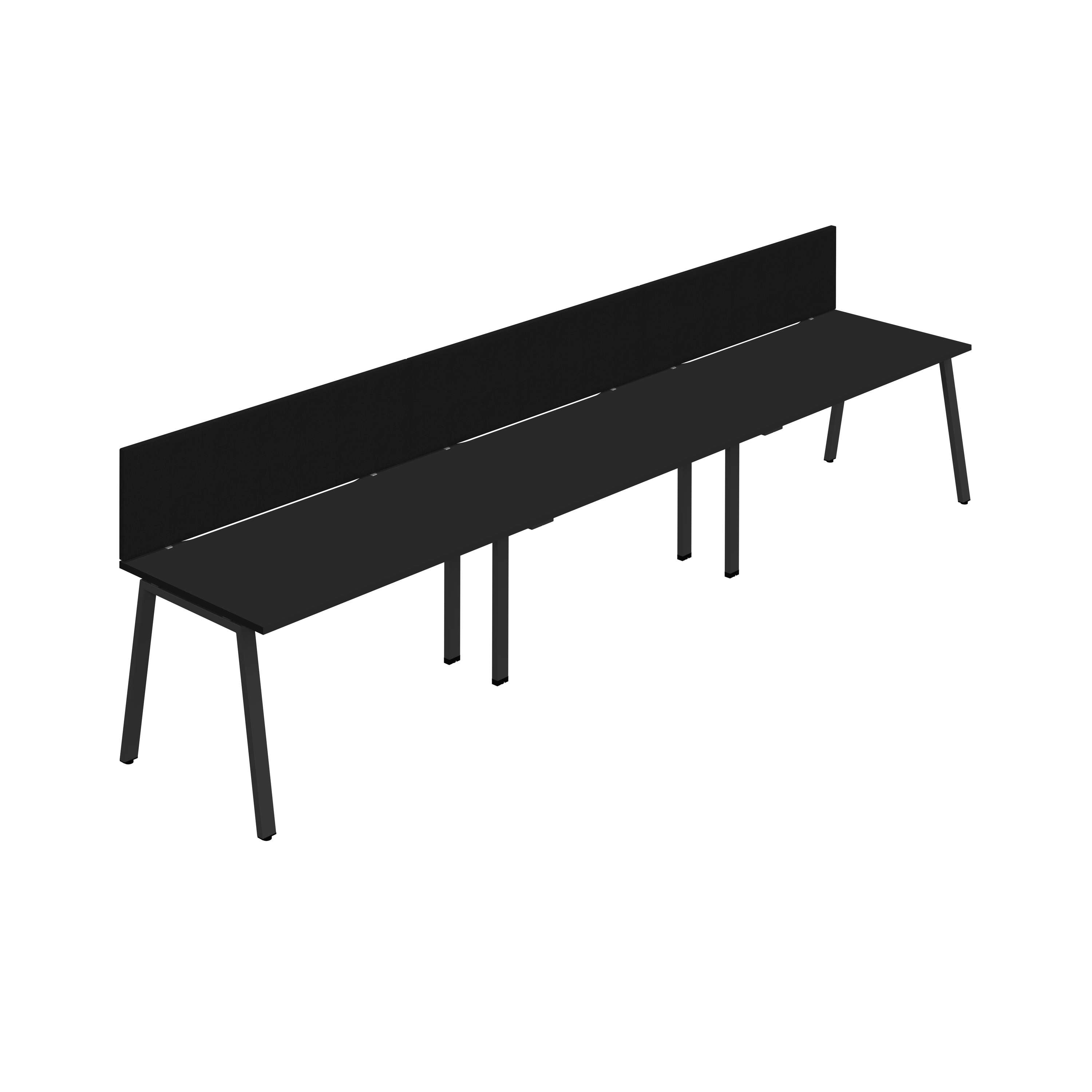 Synergy 3SP Bench Desk|1200X800mm|A-Frame|Black/Black|Black Screen