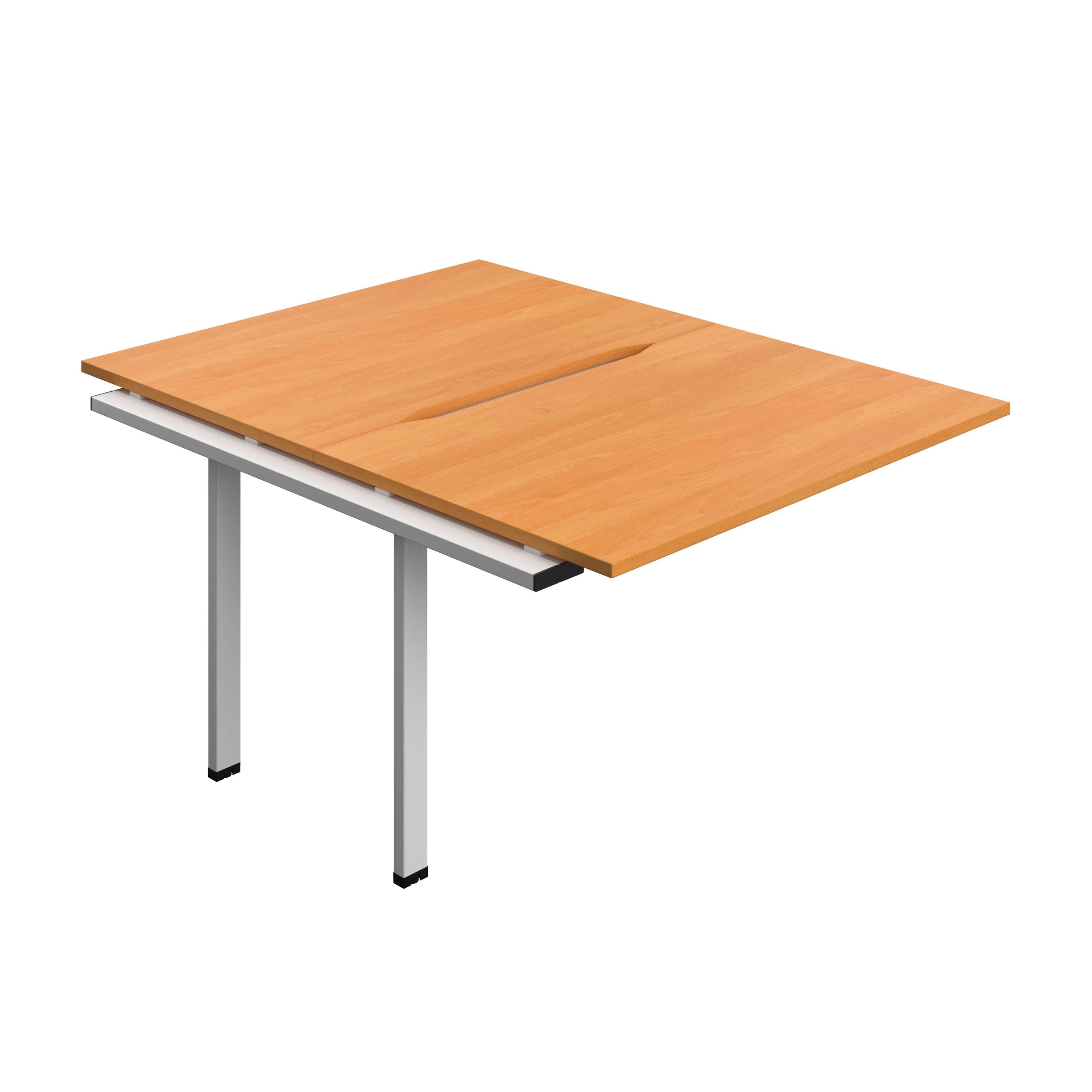 Synergy Bench Extension with Cut Out: 2 Person (FSC) : 1200 | 800 | Beech/Silver