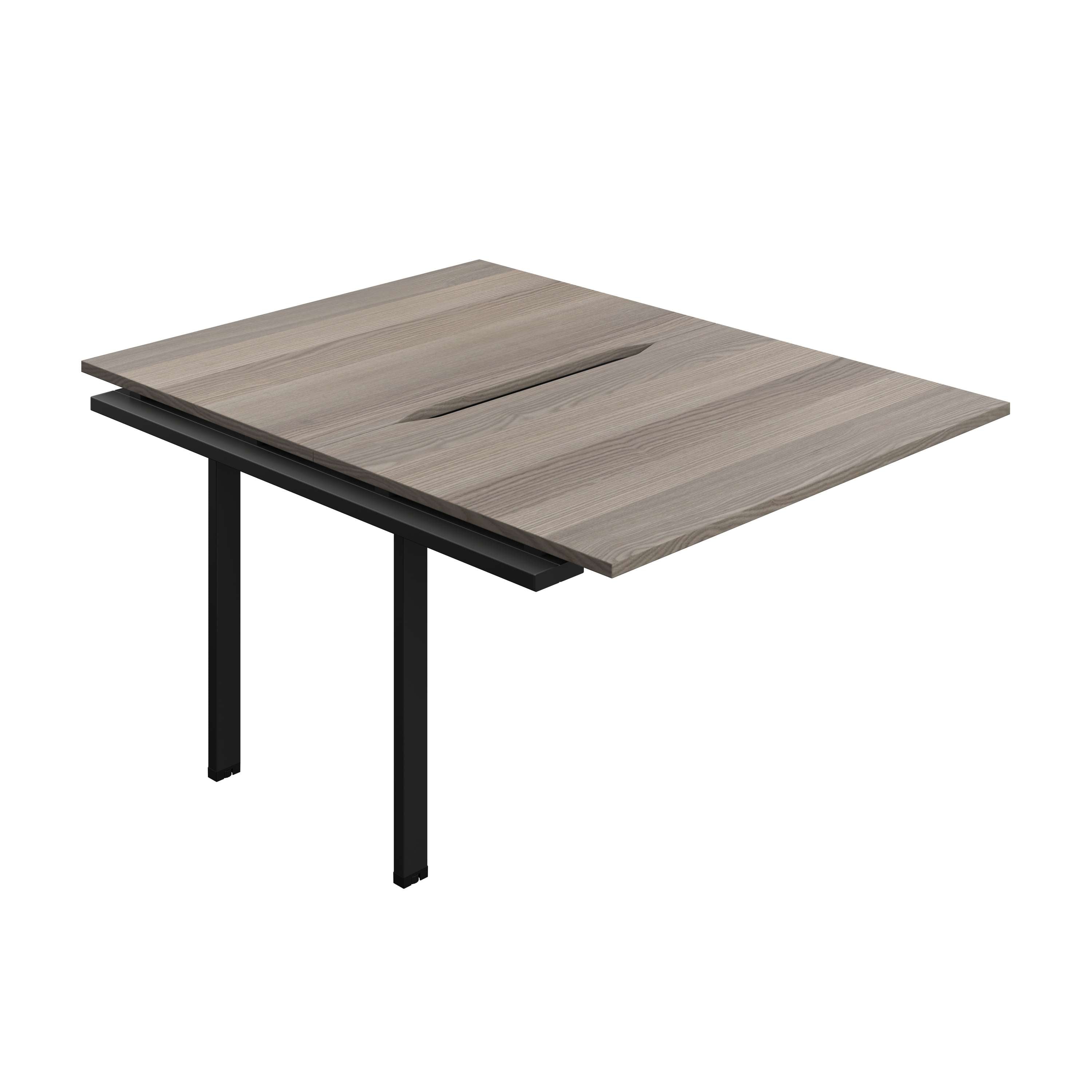 Synergy Bench Extension with Cut Out: 2 Person (FSC) : 1200 | 800 | Grey Oak/Black