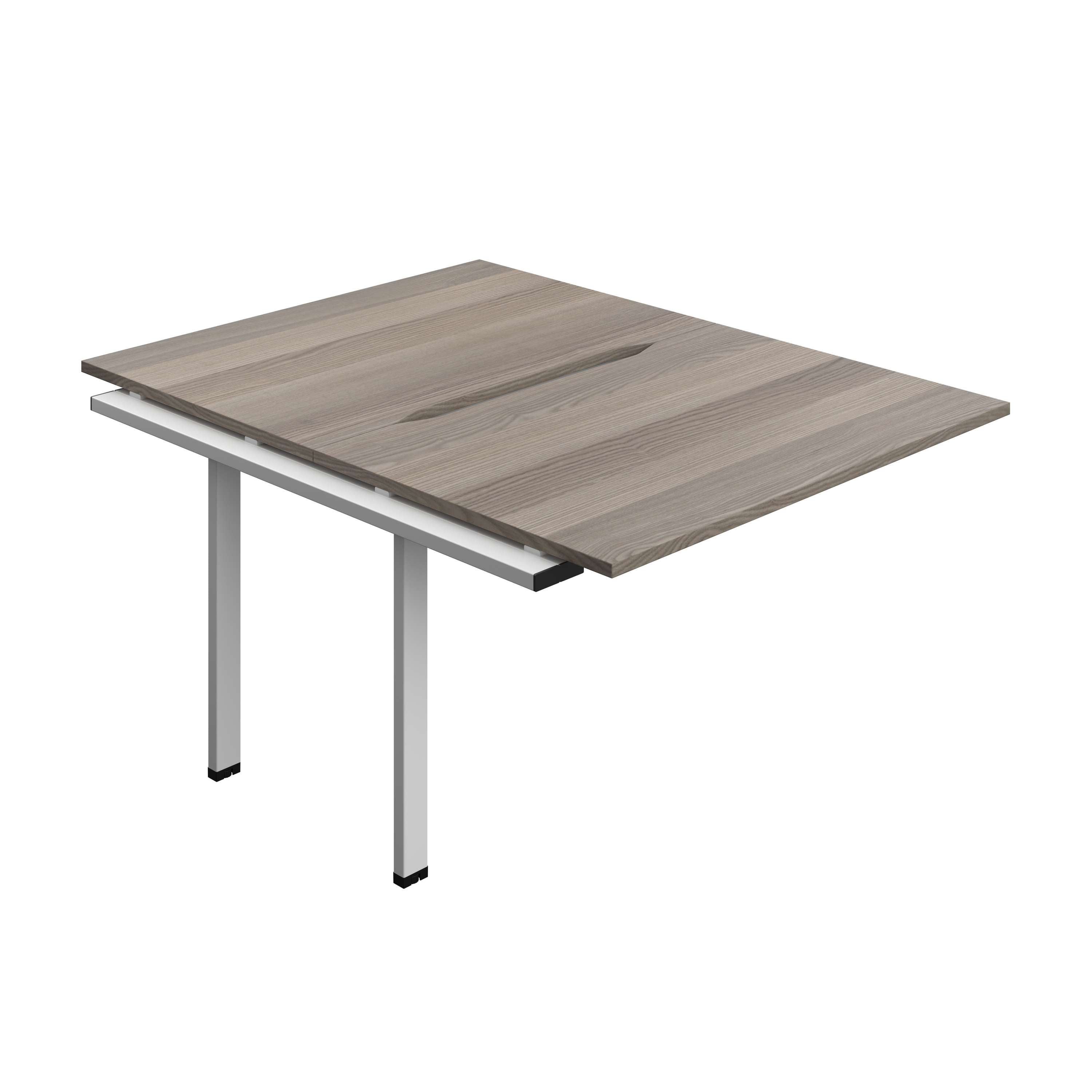 Synergy Bench Extension with Cut Out: 2 Person (FSC) : 1200 | 800 | Grey Oak/Silver