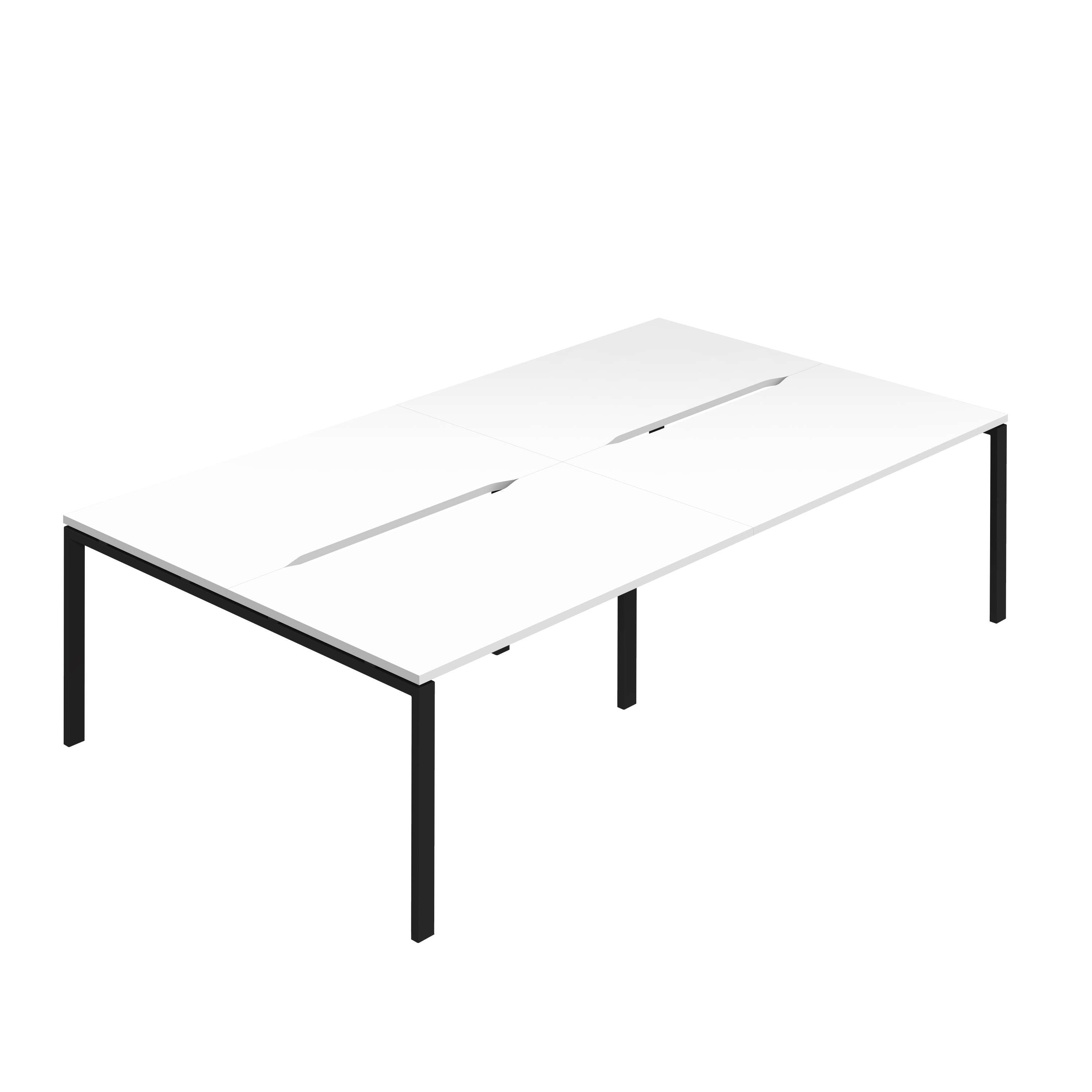 Synergy 4P Bench Desk|1200X800mm|GoalPost|White/Black