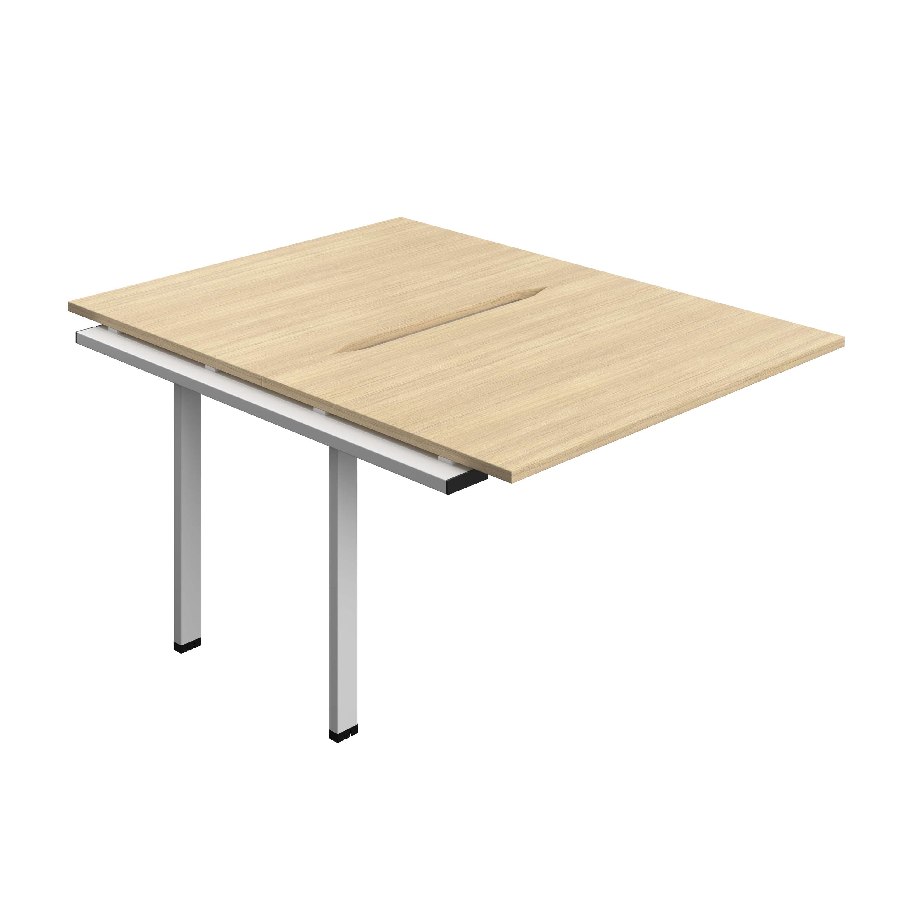 Synergy Bench Extension with Cut Out: 2 Person (FSC) : 1200 | 800 | Nova Oak/Silver