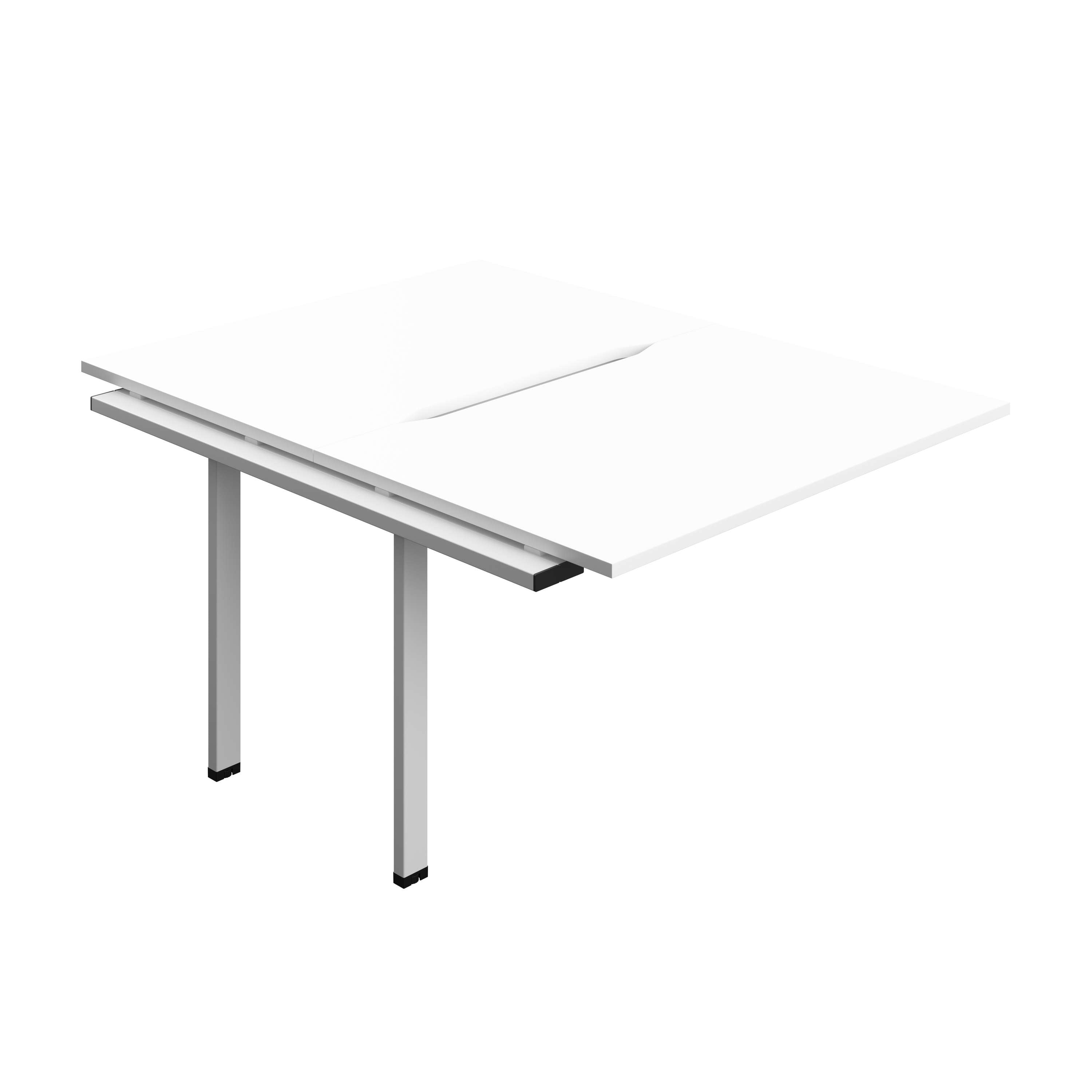 Synergy Bench Extension with Cut Out: 2 Person (FSC) : 1200 | 800 | White/Silver