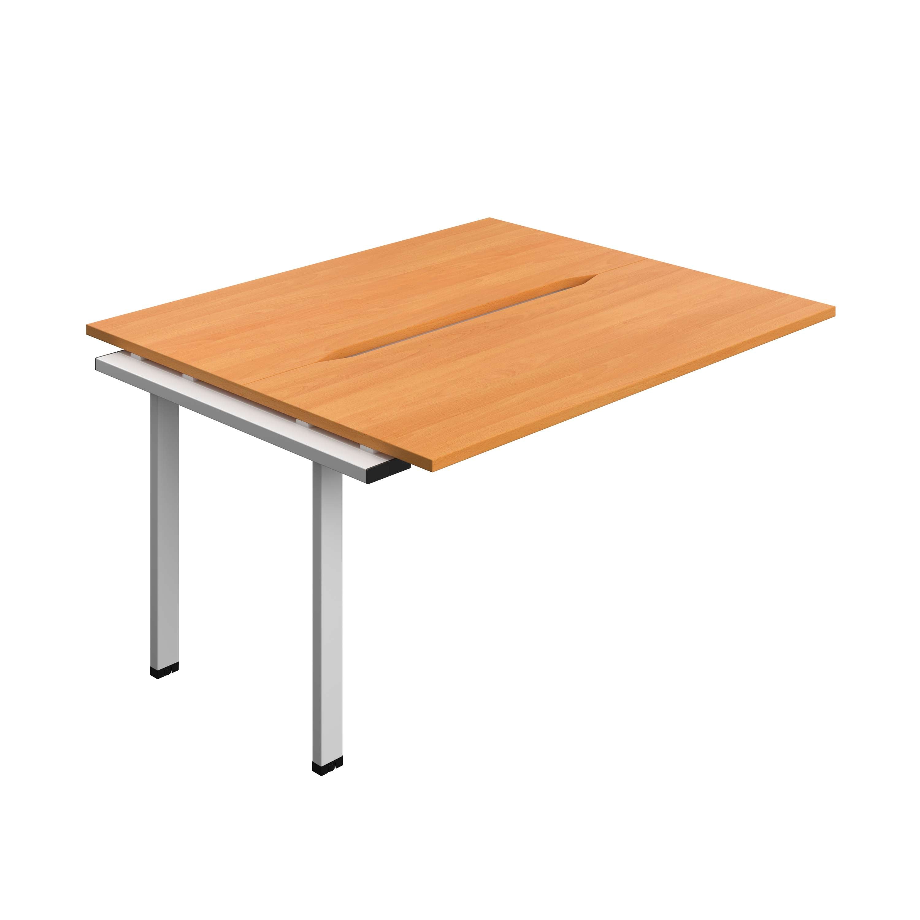 Synergy Bench Extension with Cut Out: 2 Person (FSC) : 1400 | 600 | Beech/Silver
