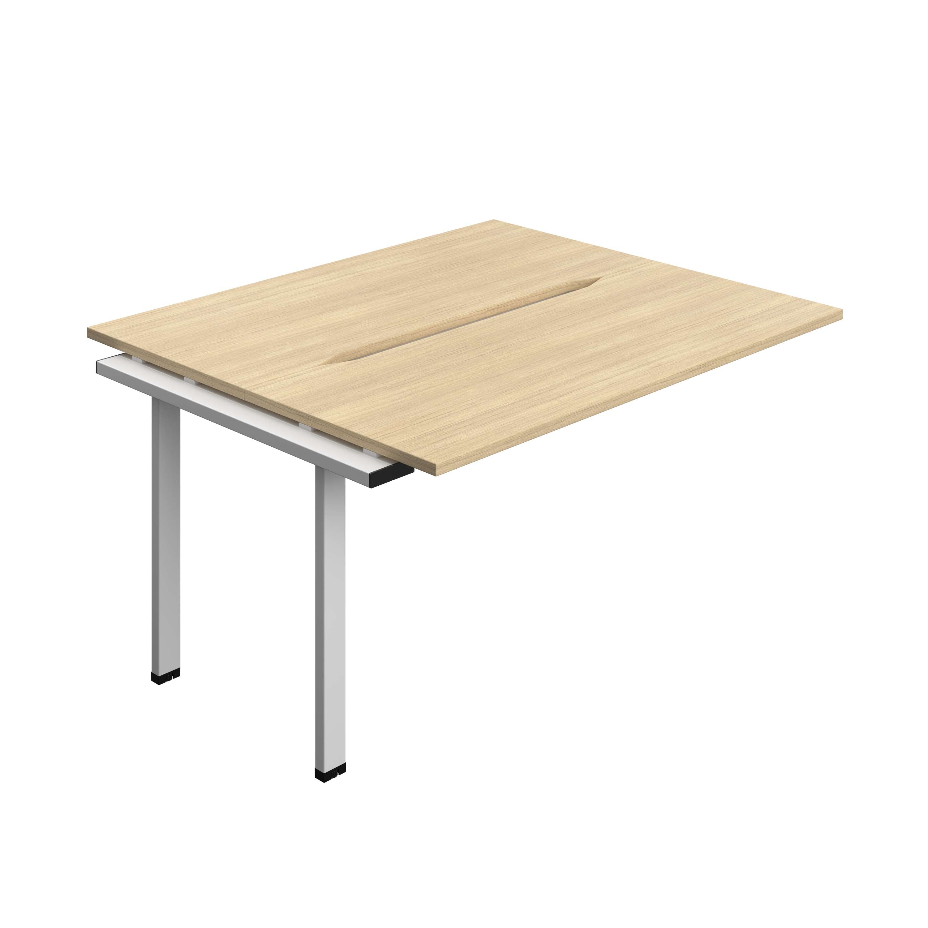 Synergy Bench Extension with Cut Out: 2 Person (FSC) : 1400 | 600 | Nova Oak/Silver