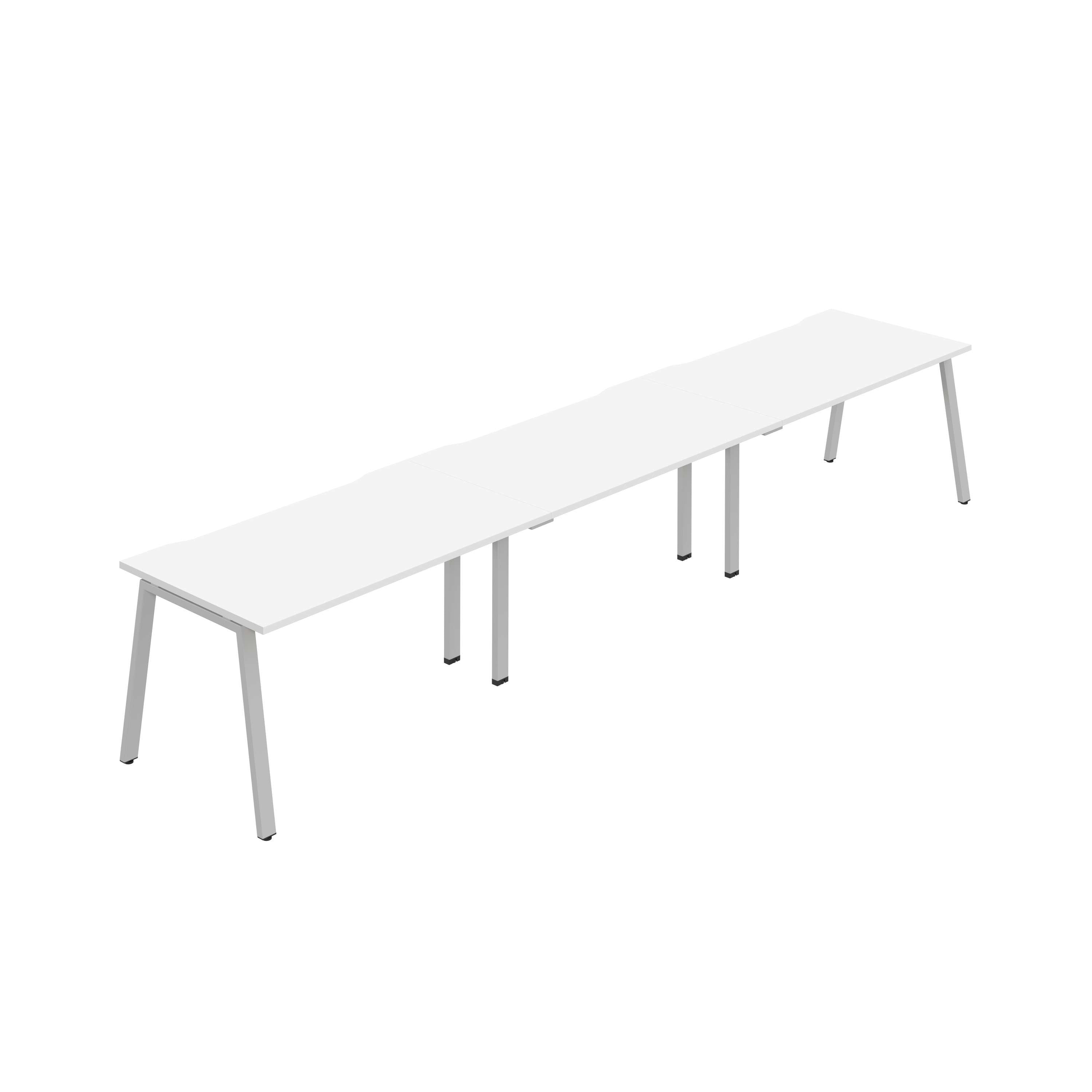 Synergy 3SP Bench Desk|1400X800mm|A-Frame|White/Silver