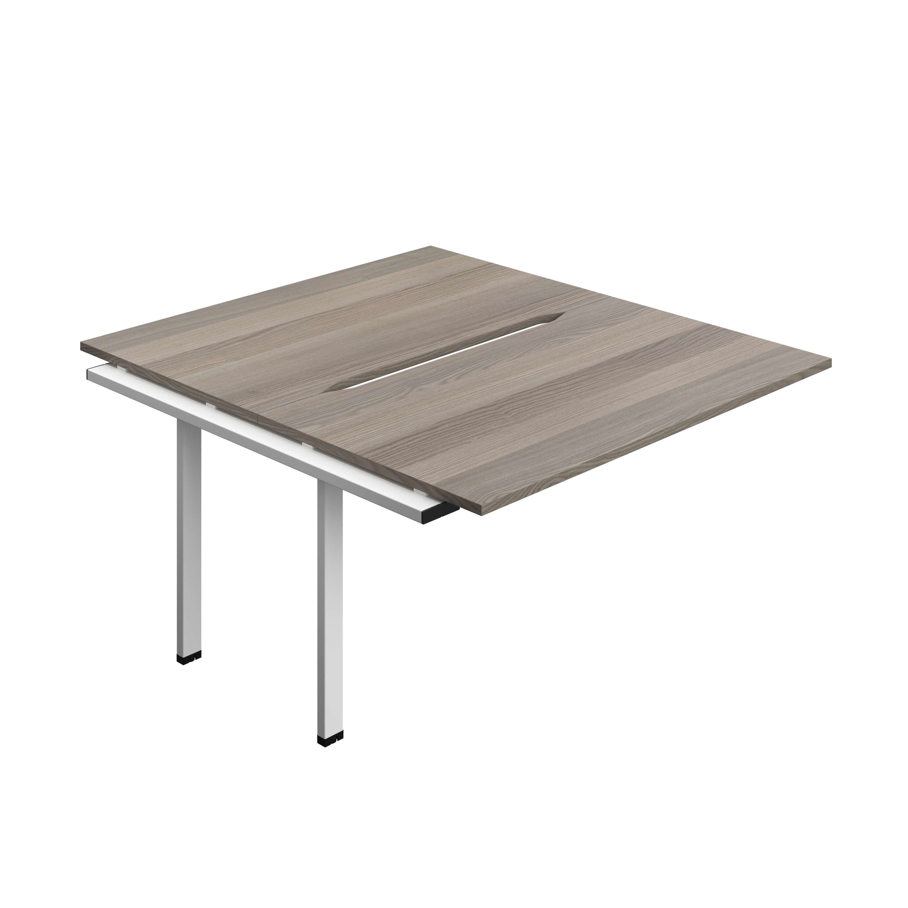 Synergy Bench Extension with Cut Out: 2 Person (FSC) : 1400 | 800 | Grey Oak/White