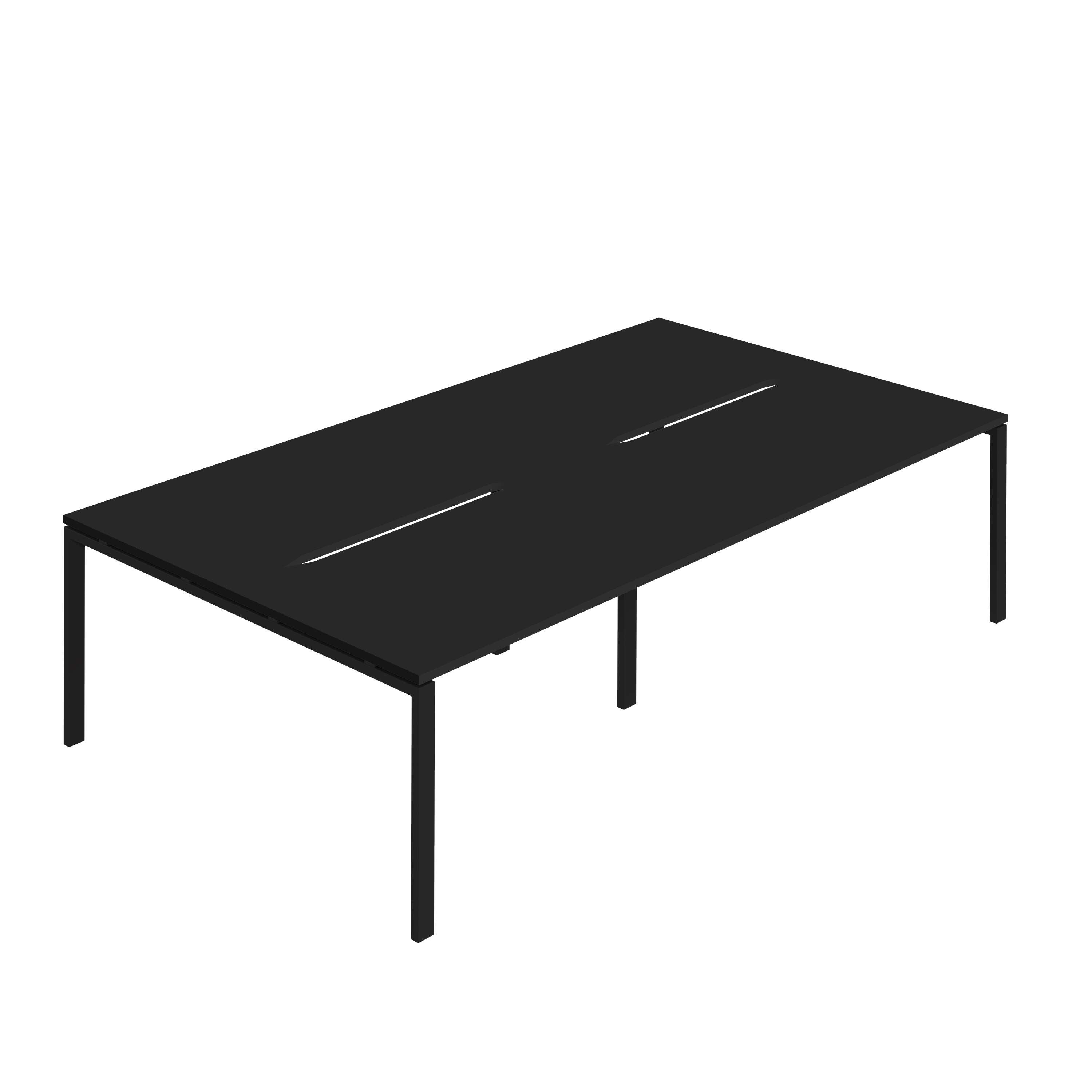 Synergy 4P Bench Desk|1400X800mm|GoalPost|Black/Black