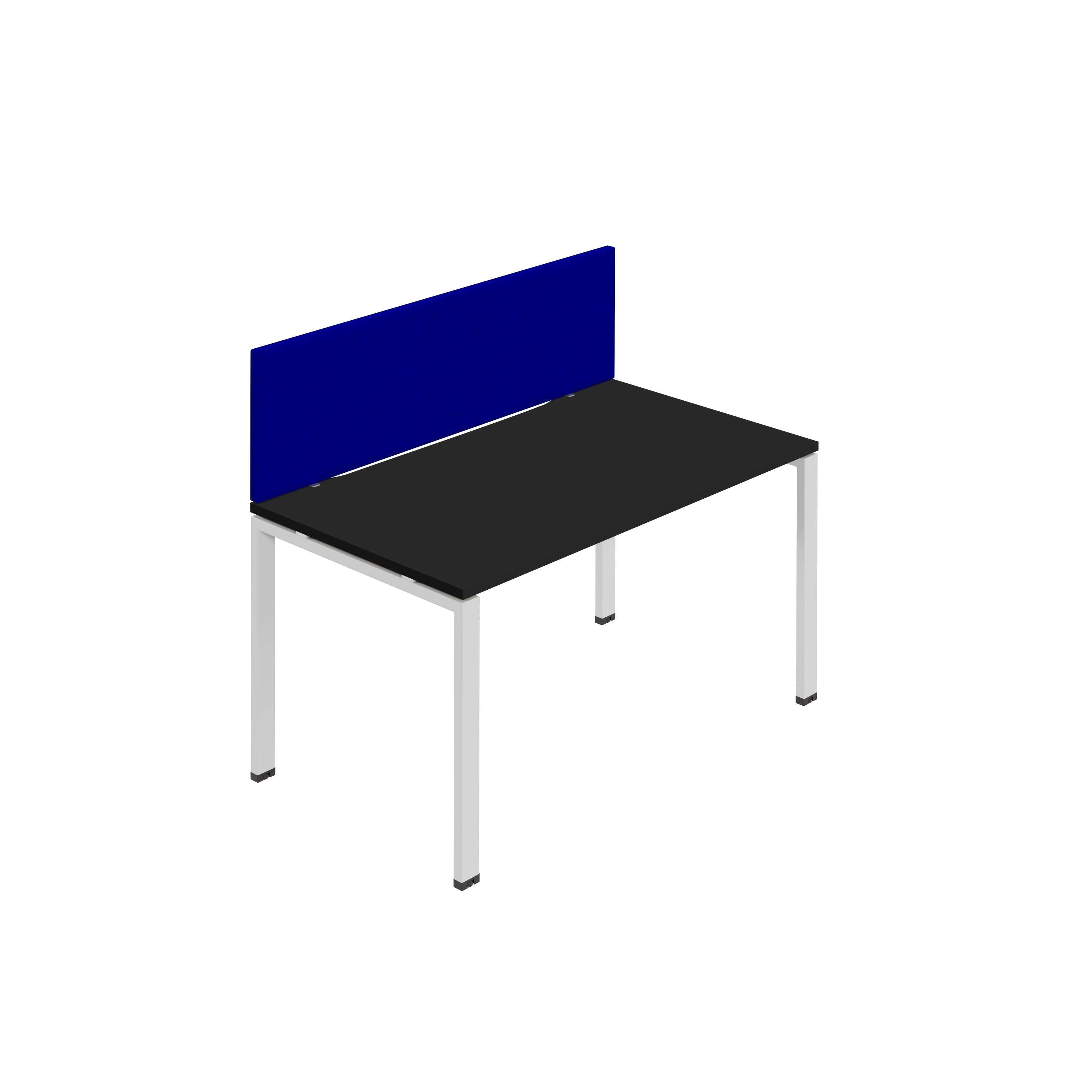 Synergy 1SP Bench Desk|1400X800mm|GoalPost|Black/White|Royal Blue Screen