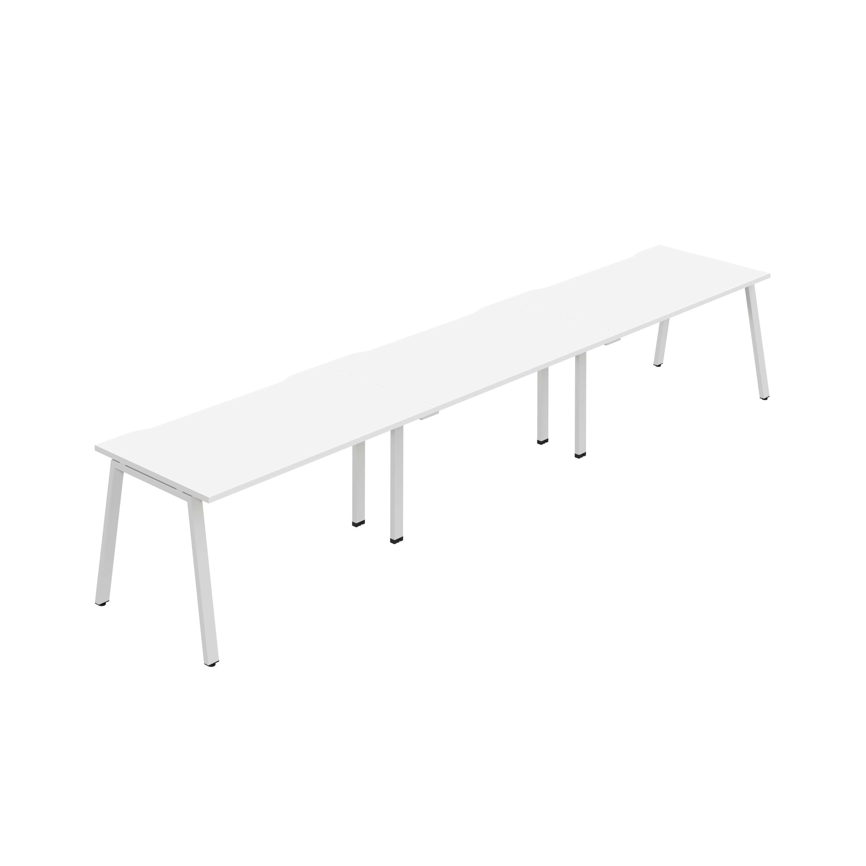 Synergy 3SP Bench Desk|1400X800mm|A-Frame|White/White