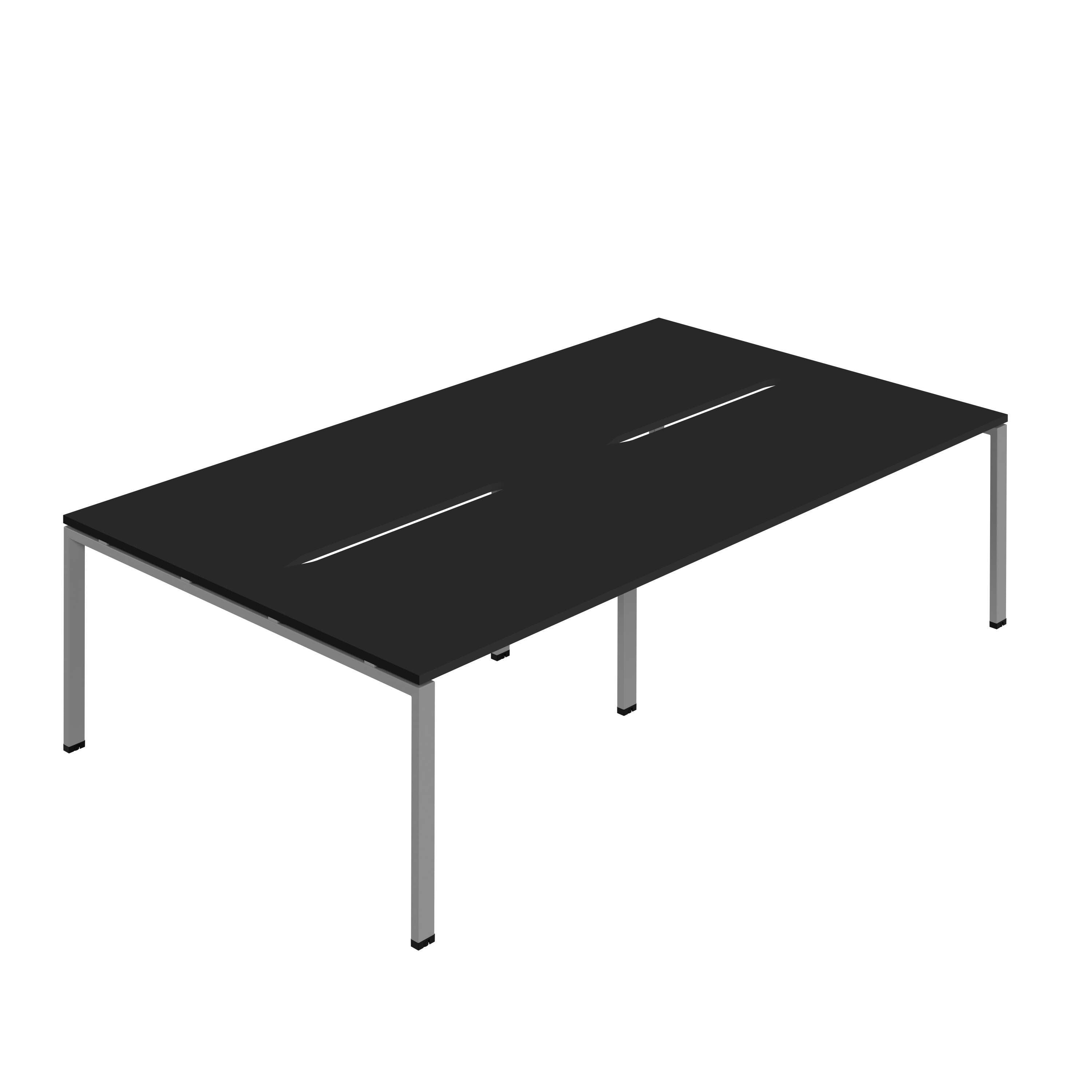 Synergy 4P Bench Desk|1600X800mm|GoalPost|Black/Silver