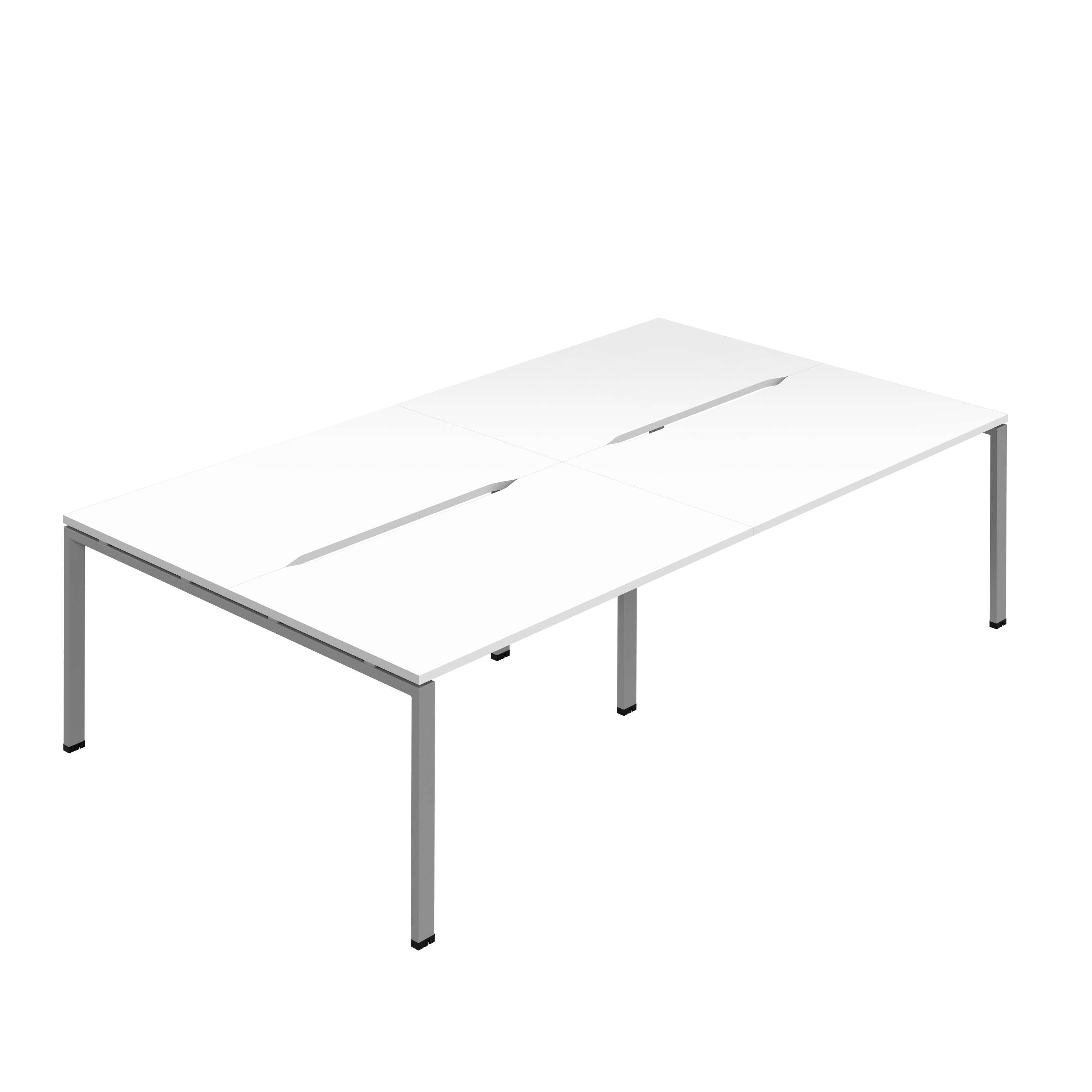 Synergy 4P Bench Desk|1600X800mm|GoalPost|White/Silver