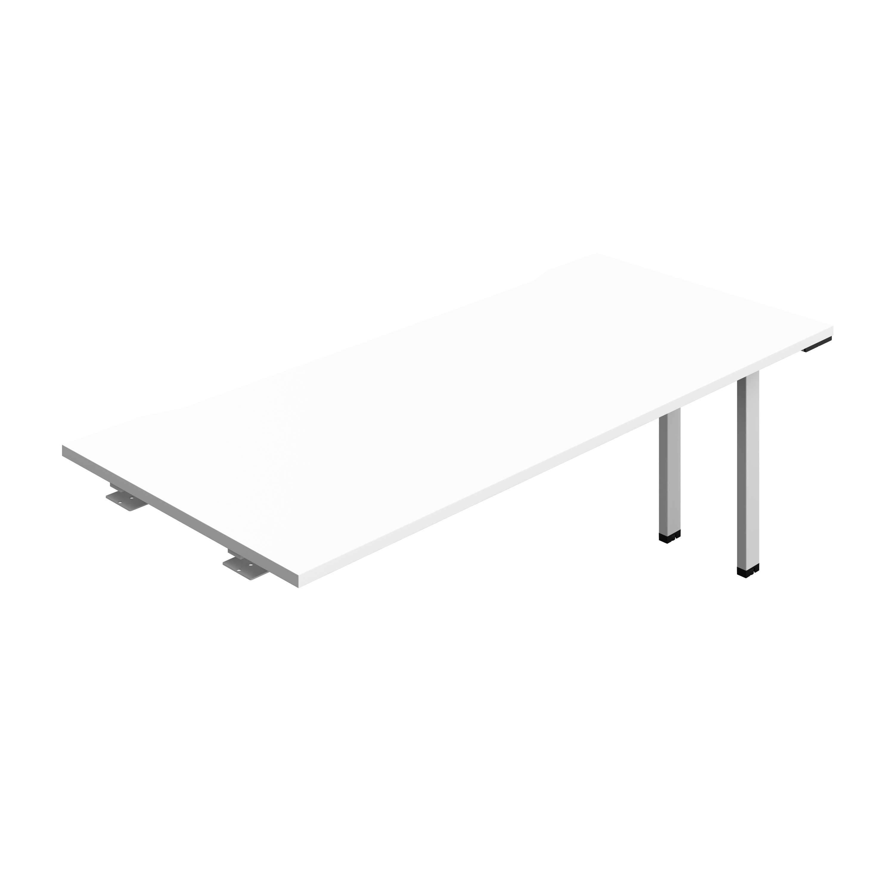 Synergy Bench Extension with Cut Out: 1 Person (FSC) : 1800 | 800 | White/Silver