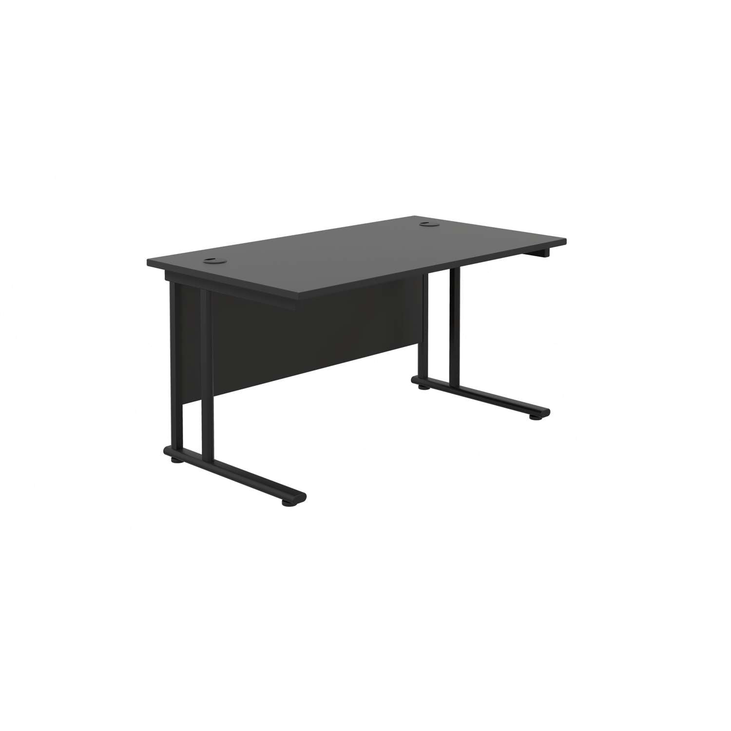 Twin Upright Rectangular Desk: 800mm Deep (FSC) | 1200X800 | Black/Black