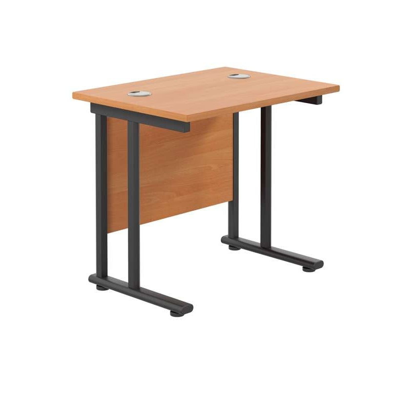 Twin Upright Rectangular Desk: 600mm Deep (FSC)