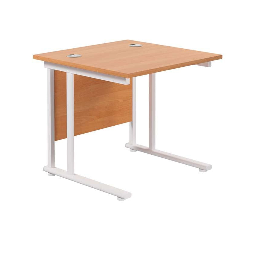 Twin Upright Rectangular Desk: 800mm Deep (FSC)